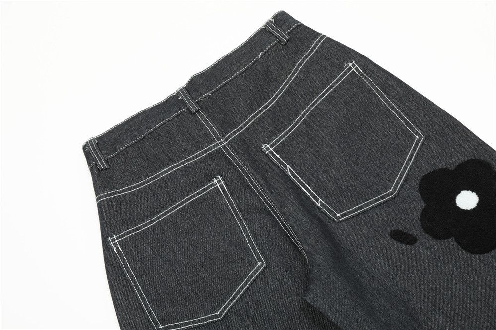 Japanese Brand × Jean Men's loose American straight jeans with floral embroidery Size US 32 / EU 48 - 7 Thumbnail