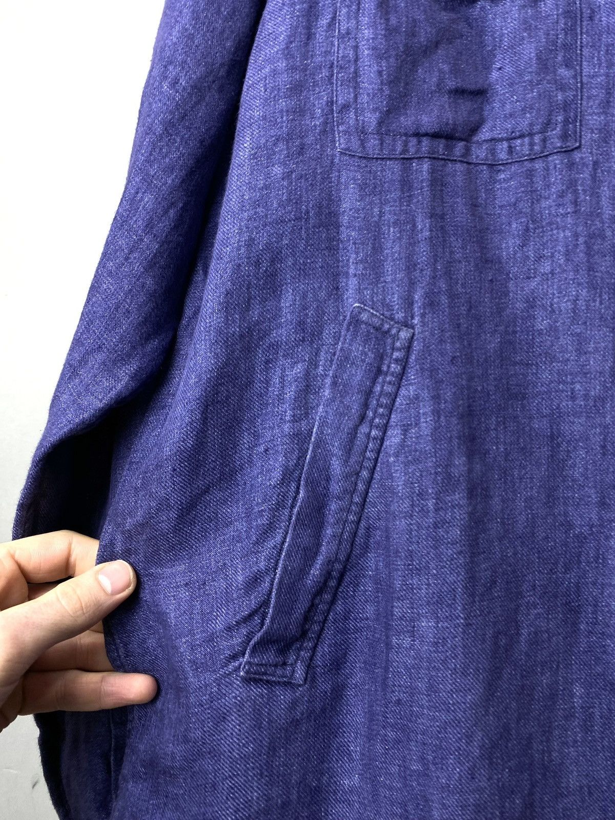 Eton Vintage French Style Eton Linen Twill Overshot Shirt Size US XL / EU 56 / 4 - 7 Thumbnail