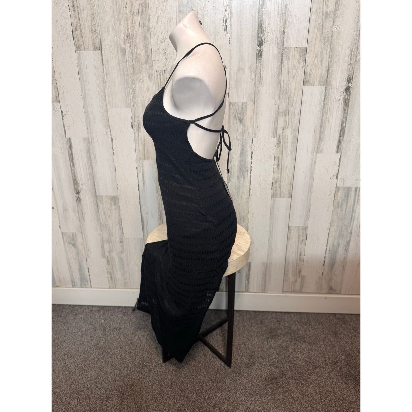 Forever 21 Forever 21 Black Crochet Maxi Dress – Strappy Back, Lined, S Size M / US 6-8 / IT 42-44 - 3 Thumbnail