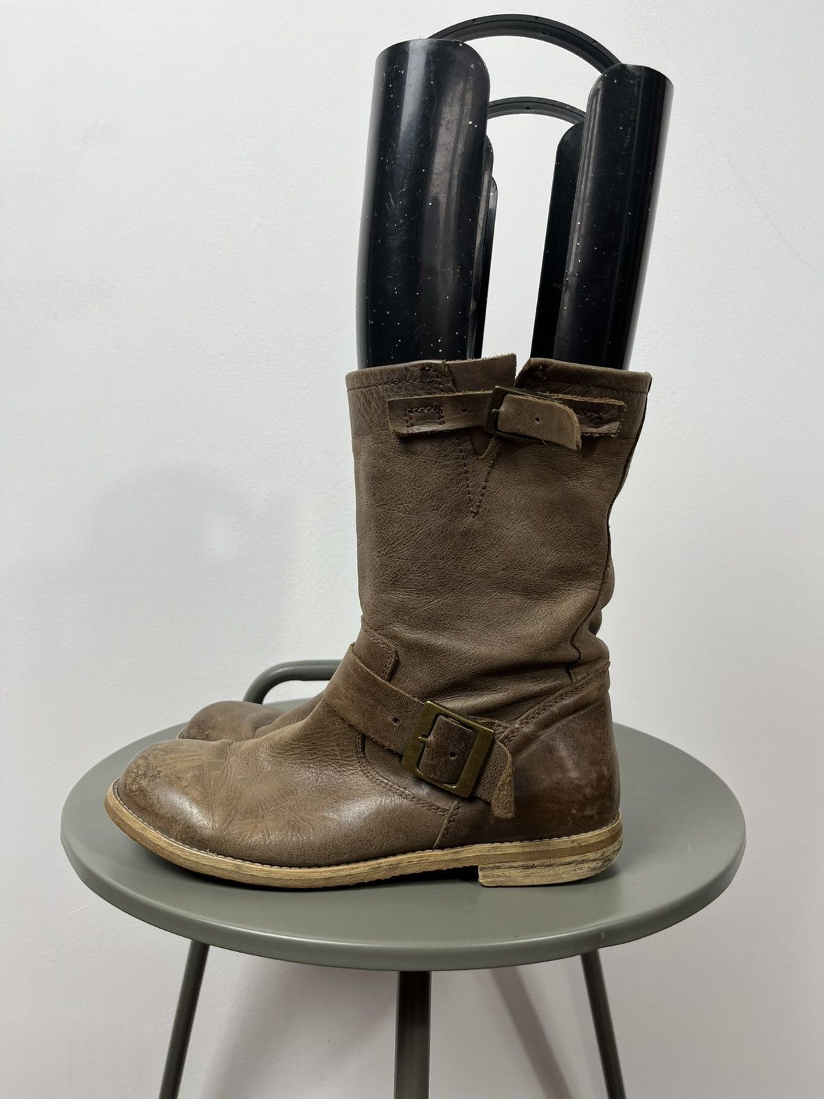 Other Vintage brown leather mid calf boots with buckles size 38 Size US 7.5 / IT 37.5 - 7 Thumbnail