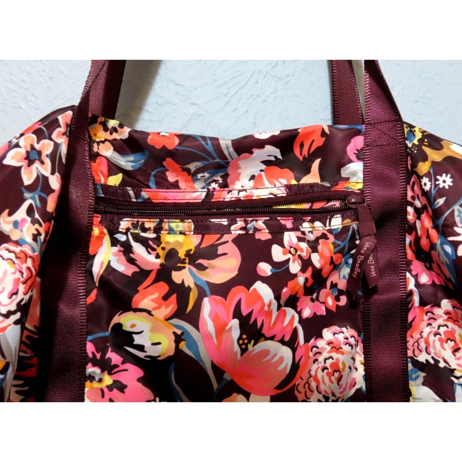 Vera Bradley Vera Bradley Duffle Bag Large 21" Floral Travel Womens Multicolor Nylon Canvas Light ZIP Size ONE SIZE - 3 Thumbnail