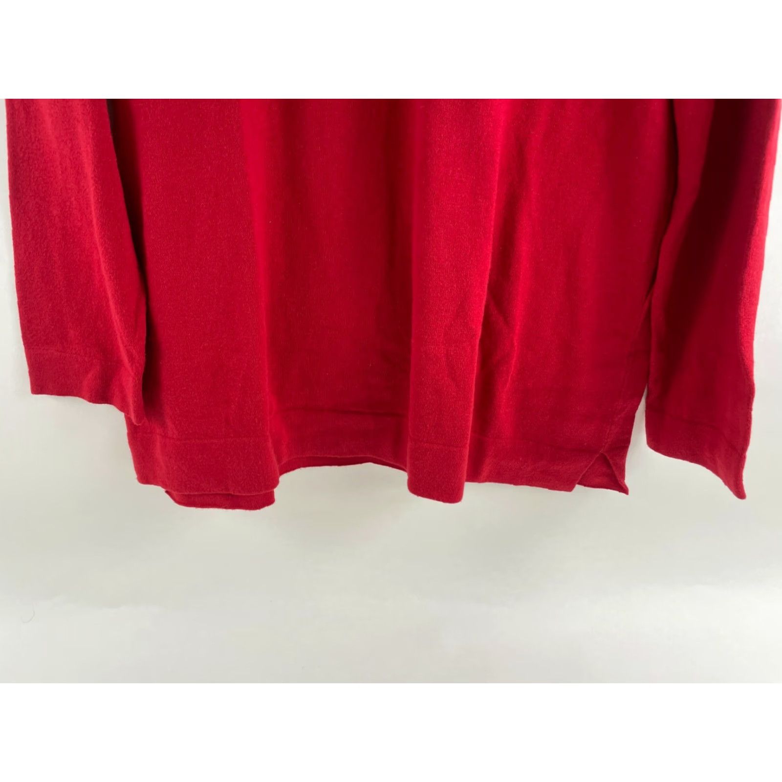 J. Jill J. Jill Sweater Women's Medium Solid Red Pullover Crew Neck Long Sleeve Cotton, Viscose, Nylon Modern Outdoor Breathable Shirt Size M / US 6-8 / IT 42-44 - 4 Thumbnail