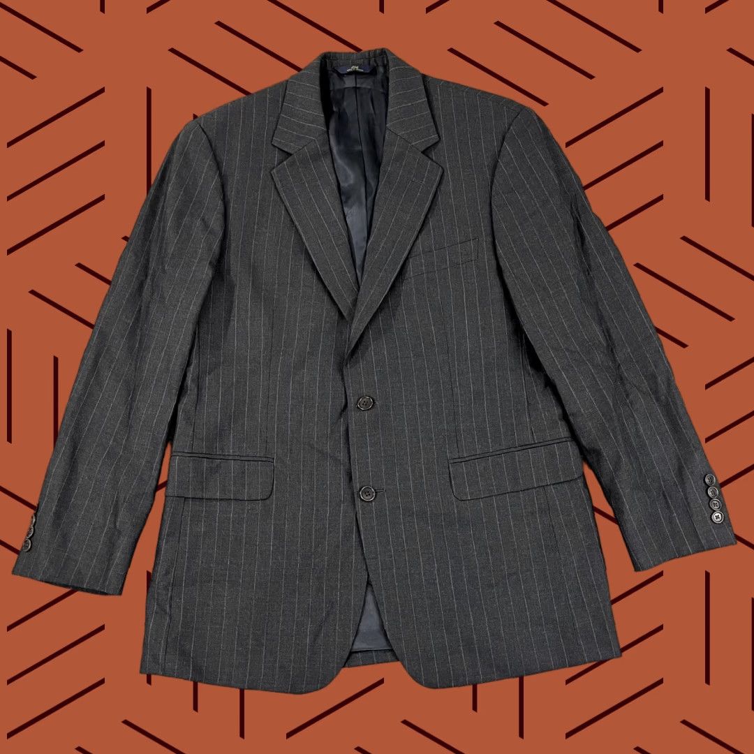 Brooks Brothers BROOKS BROTHERS Blazer Mens 40R Gray Stripe 346 Stretch Sport Coat Wool 2 Button Blazer Size 40R - 1 Thumbnail