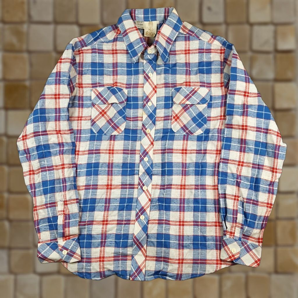 Vintage VINTAGE Alfie 70s California Woven Plaid Button-Up Men's XL Shirt Size US XL / EU 56 / 4 - 1 Thumbnail