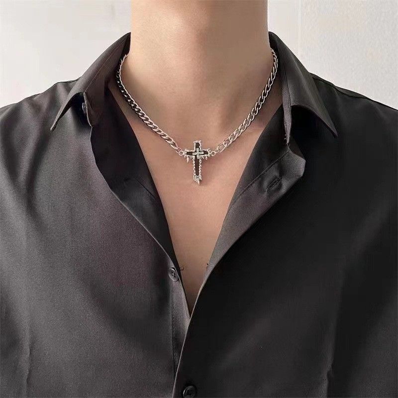 Other Link Chain Cross Necklace for Men Women Unisex Hip Hop Style Size ONE SIZE - 6 Thumbnail