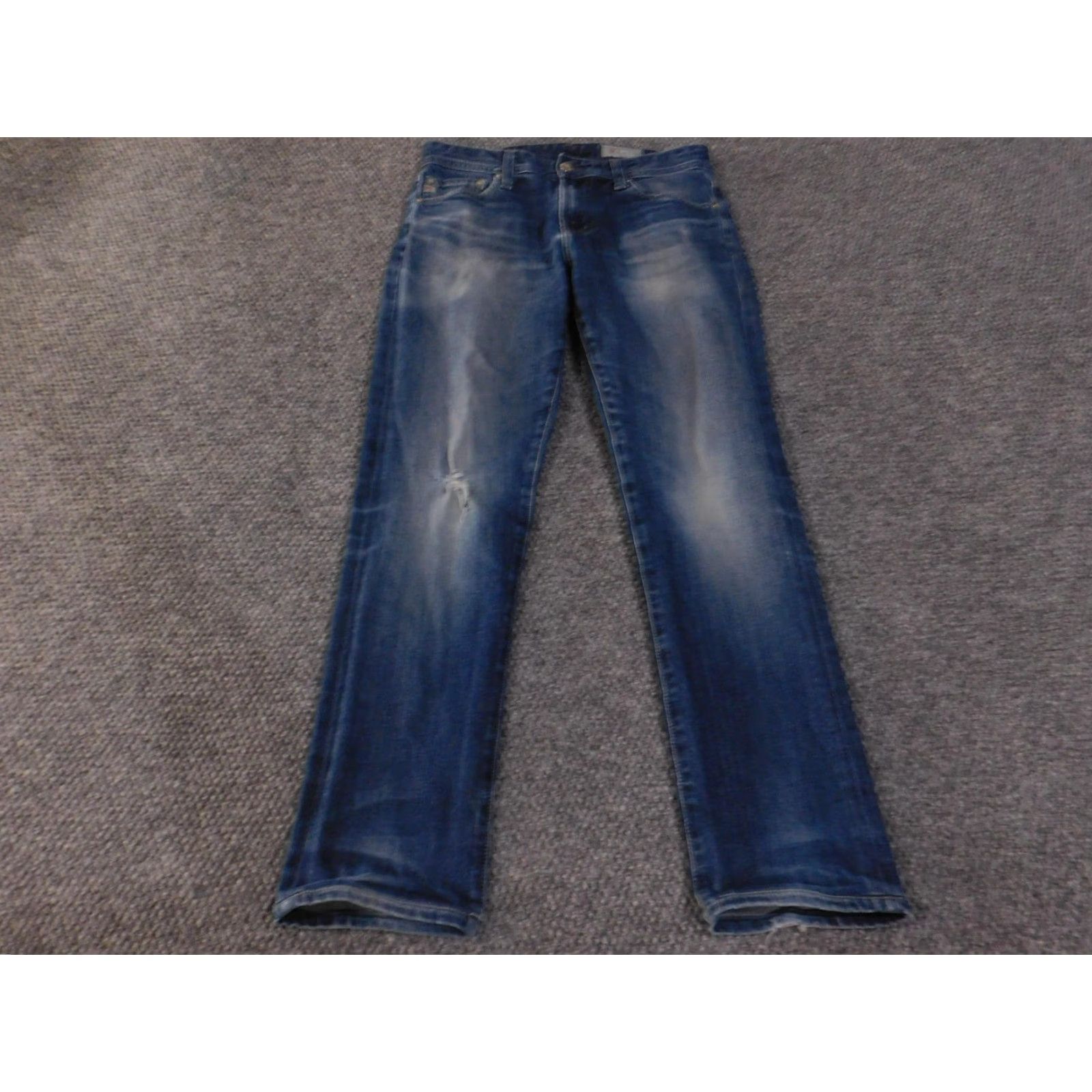 Denime AG Adriano Goldschmied Jeans Mens 30x34 Blue Denim 360 Straight Distressed Jeans Mens Slim Straight Denim 30x34 Blue Distressed Mens Size US 30 / EU 46 - 2 Thumbnail