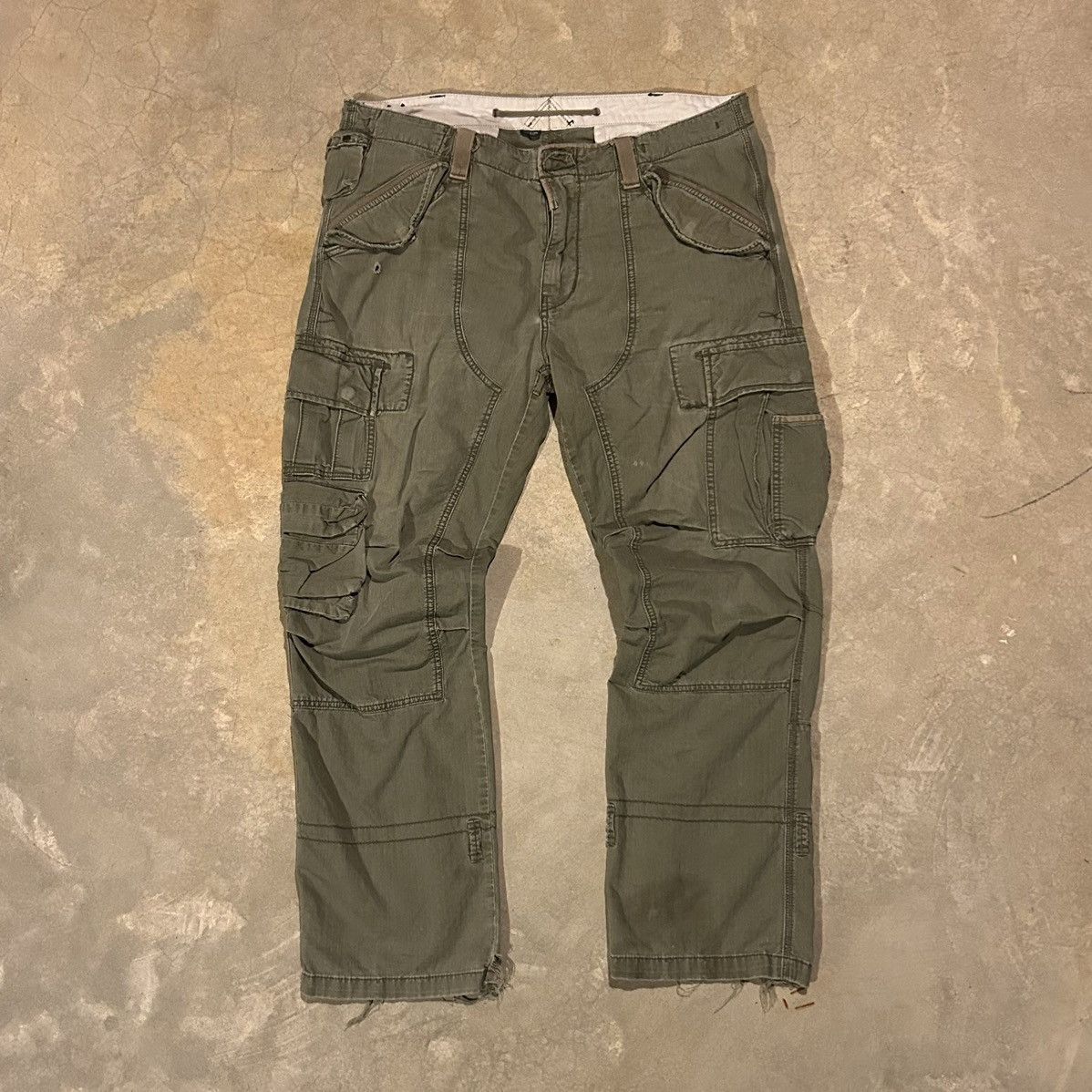 Image of Crazy Vintage Y2K Polo Ralph Laurent Hbt Cargo Military Pants in Green, Men's (Size 38)