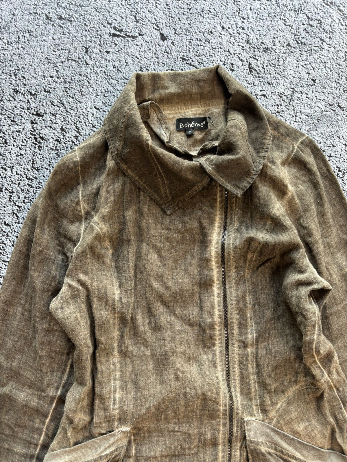 Other 90s natural linen fabric archive distressed asymmetric coat Size M / US 6-8 / IT 42-44 - 6 Thumbnail