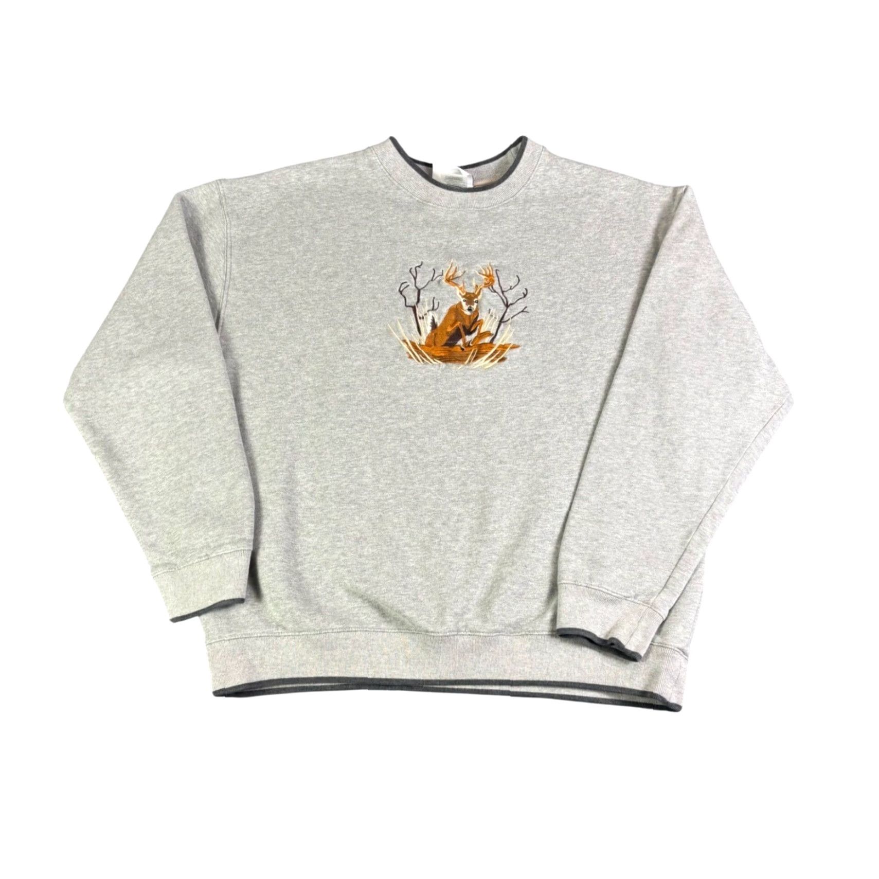 Vintage VINTAGE MC Sports Mens Graphic Sweatshirt Gray Deer Nature Outdoor Adventure XL Size US XL / EU 56 / 4 - 2 Thumbnail
