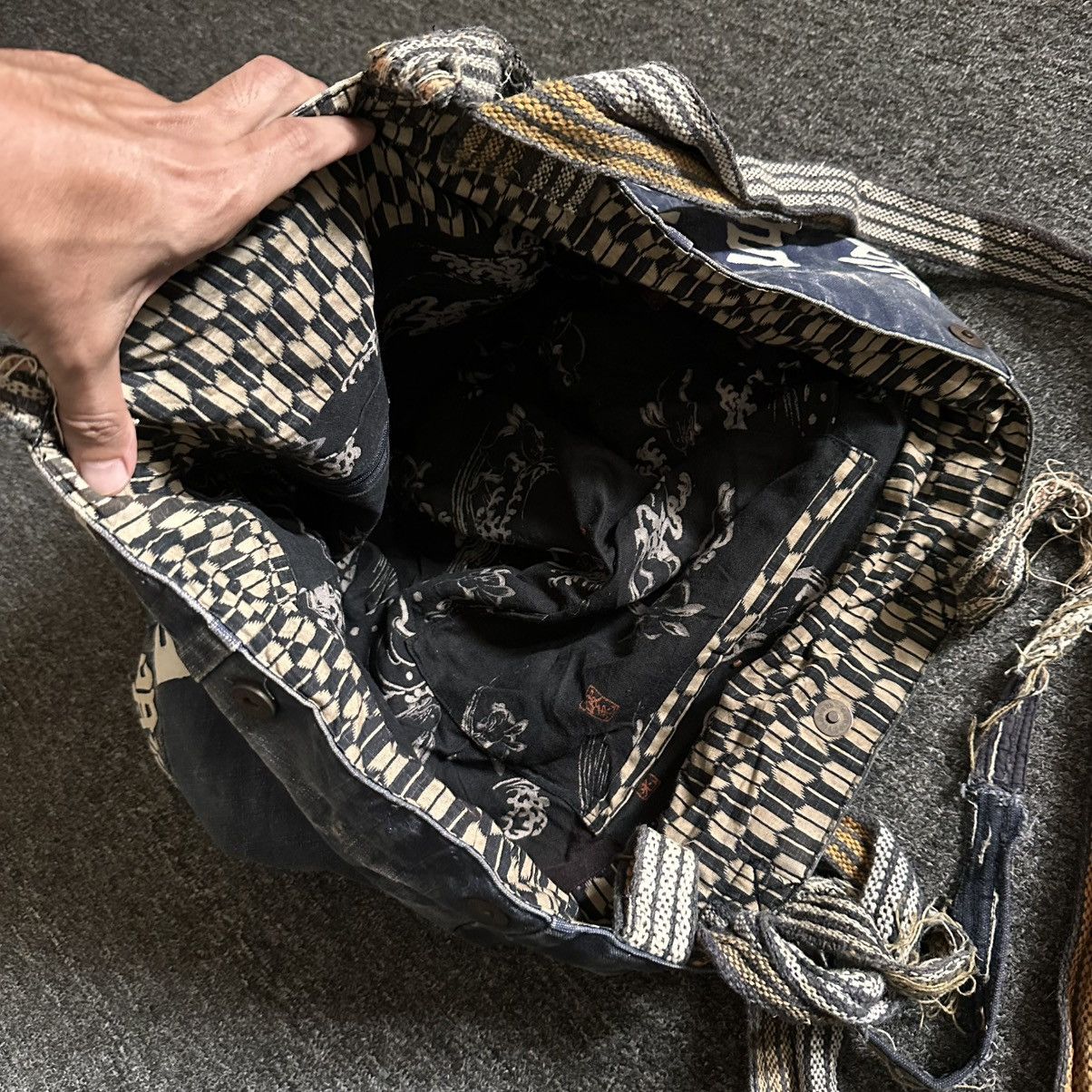 Japanese Brand KING OF SAKE JAPANESE KANJI DISTRESSED INDIGO SLING TOTE BAG Size ONE SIZE - 9 Thumbnail