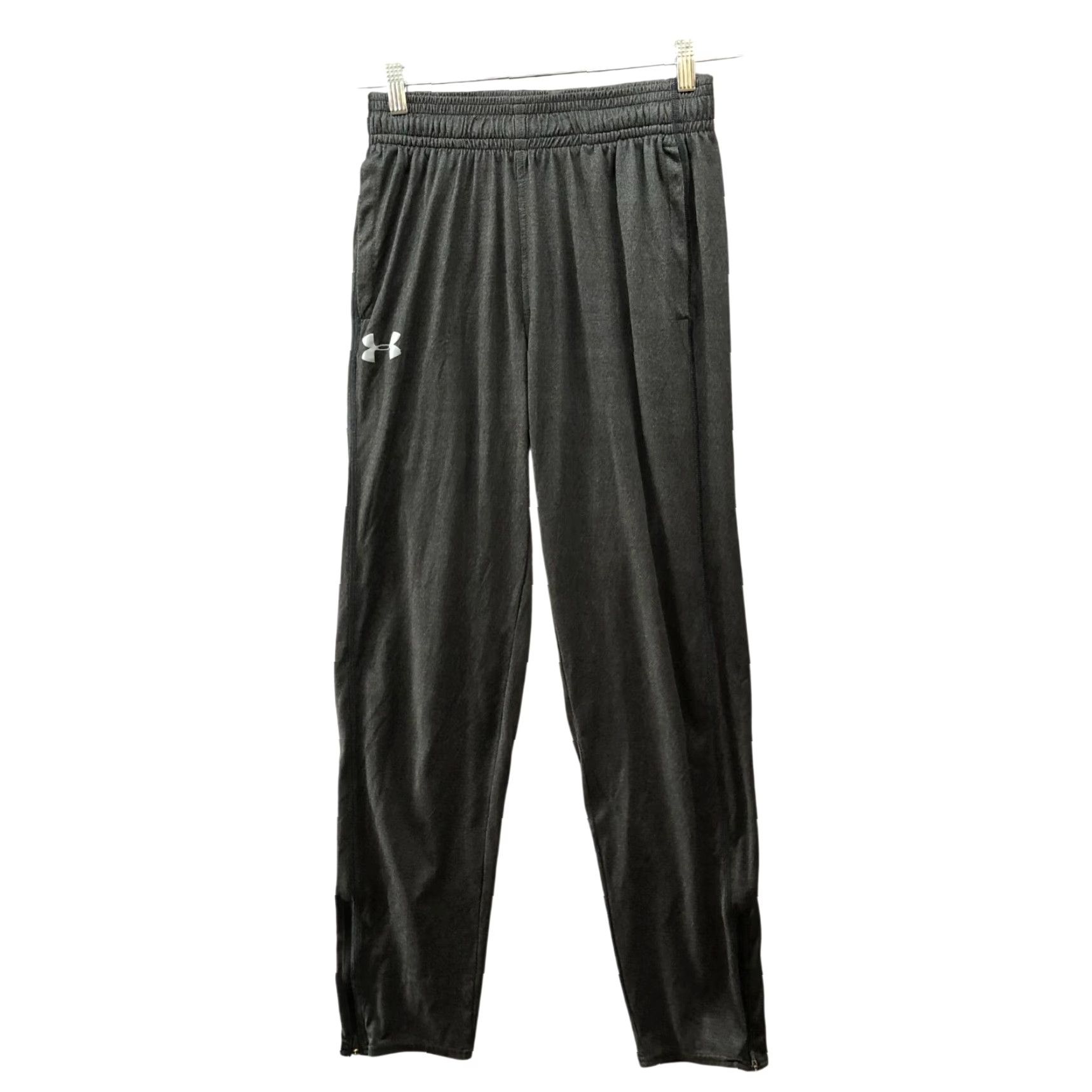 Under Armour Under Armour HeatGear Loose Track Pants Mens S Gray Ankle Zip Athletic Activewear Pants Size US 29 - 2 Thumbnail