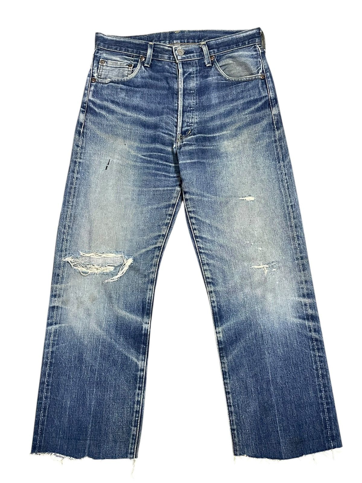 Levi's Vintage 80s Levi’s Big E Salvaged Distressed Cropped Jeans Size US 31 - 5 Thumbnail