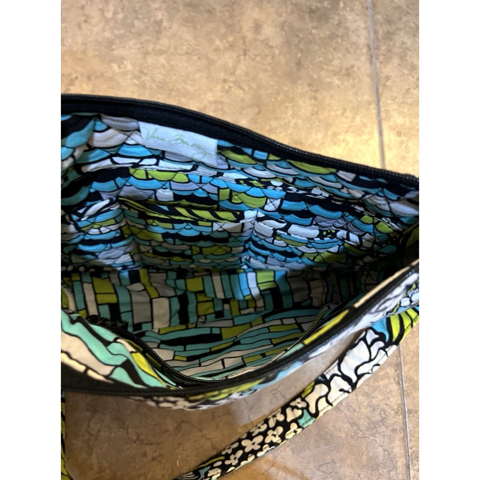Vera Bradley VINTAGE Vera Bradley Crossbody Bag Women Medium Floral Bohemian 2000s Green Blue Purse Size ONE SIZE - 7 Thumbnail