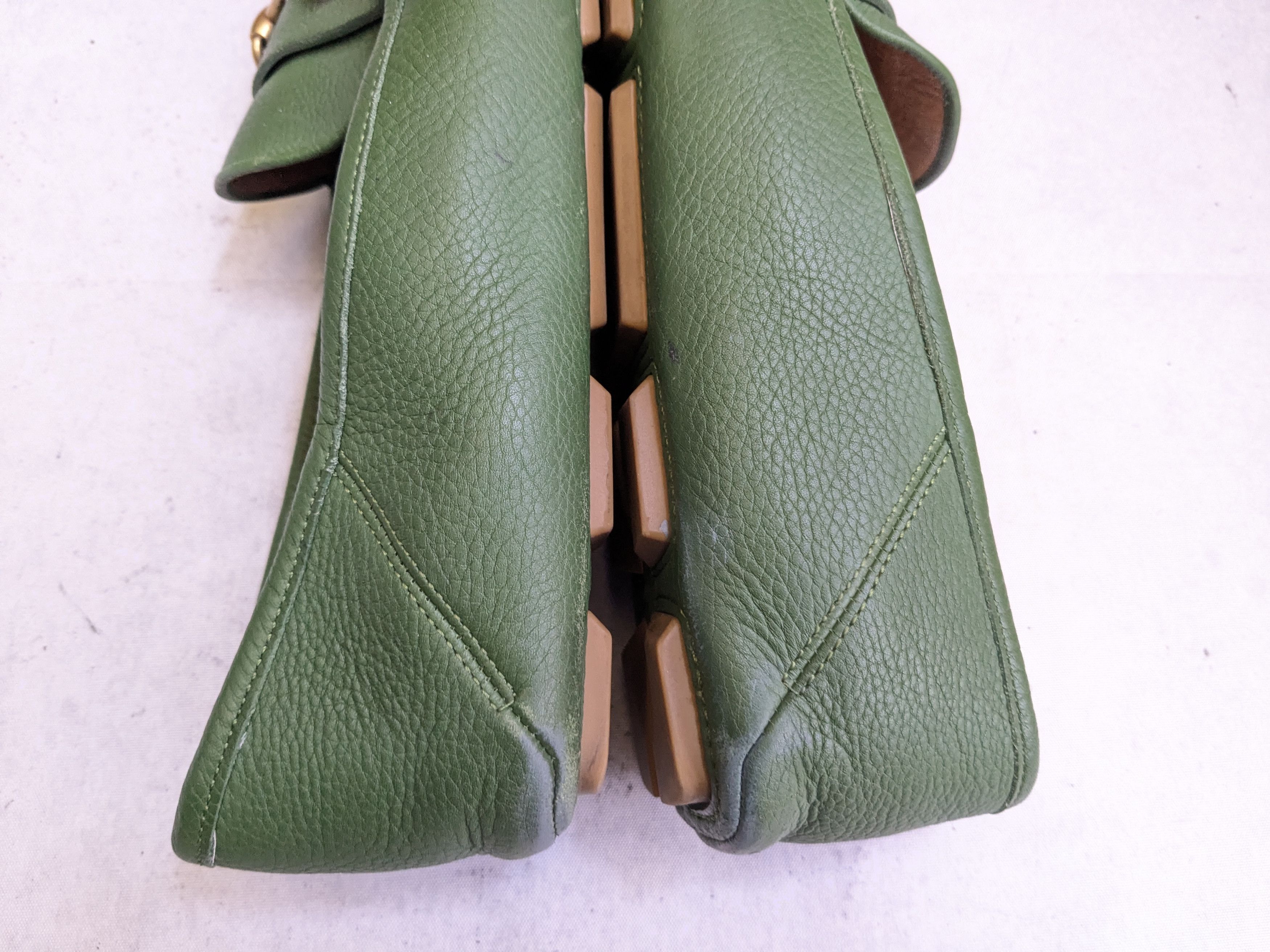 Gucci Gucci Horsebit driving loafers green 12.5 leather Size US 12.5 / EU 45-46 - 10 Thumbnail