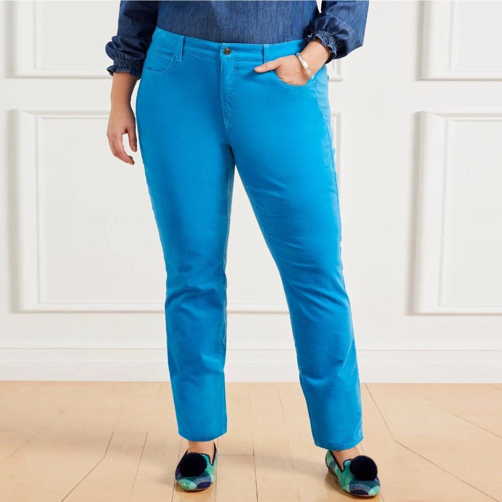 Talbots New Talbots Velveteen Straight Leg Blue Pants Size 22W Size 42" / US 20 - 1 Thumbnail