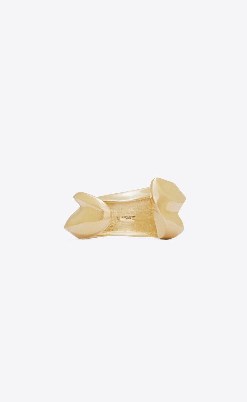 Saint Laurent Paris o1s1wg111225 Size: OS / Twist Cuff in Metal in Gold Size ONE SIZE - 5 Thumbnail