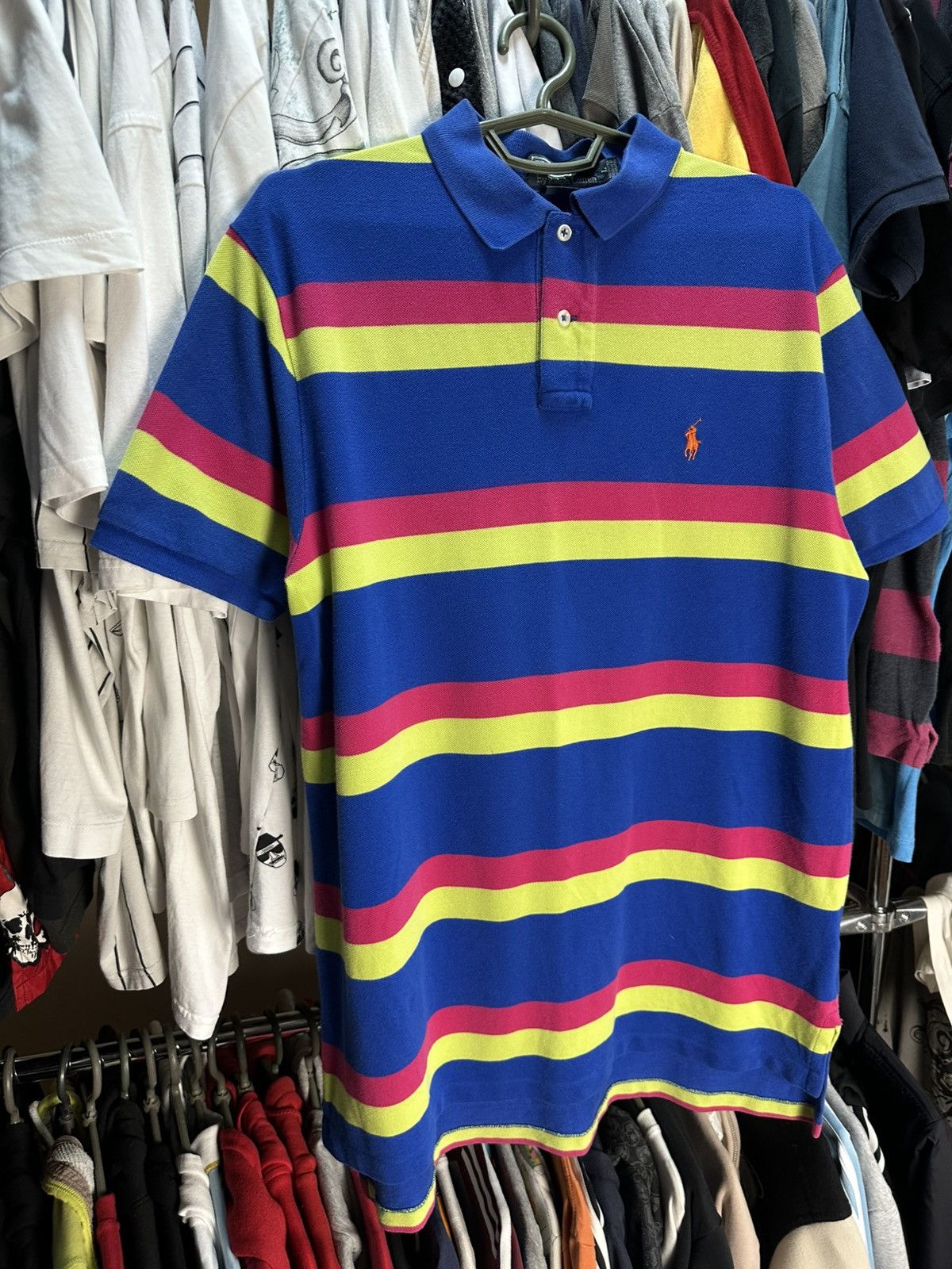 Polo Ralph Lauren 📸Men's Vintage Polo T-Shirt Polo Ralph Lauren Striped Pony📸 Size US L / EU 52-54 / 3 - 2 Thumbnail