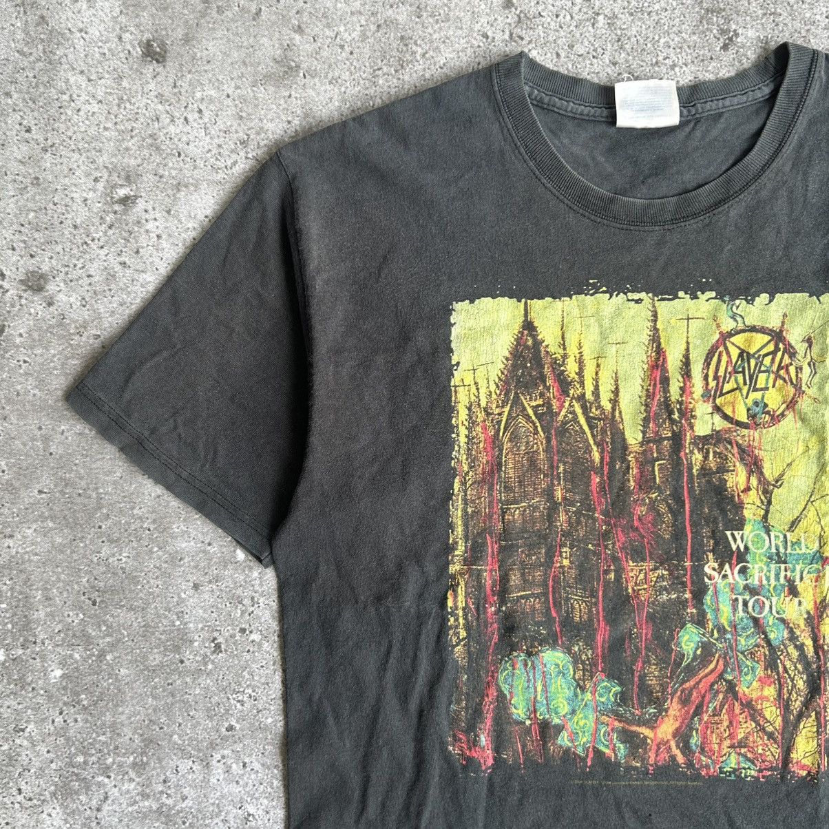 Band Tees Vtg distress Slayer World Saceifice Tour Size US M / EU 48-50 / 2 - 3 Thumbnail