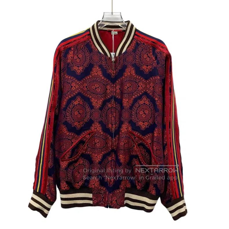 Gucci Gucci Dark red baroque floral embroidery stand-up collar z Size US S / EU 44-46 / 1 - 1 Thumbnail