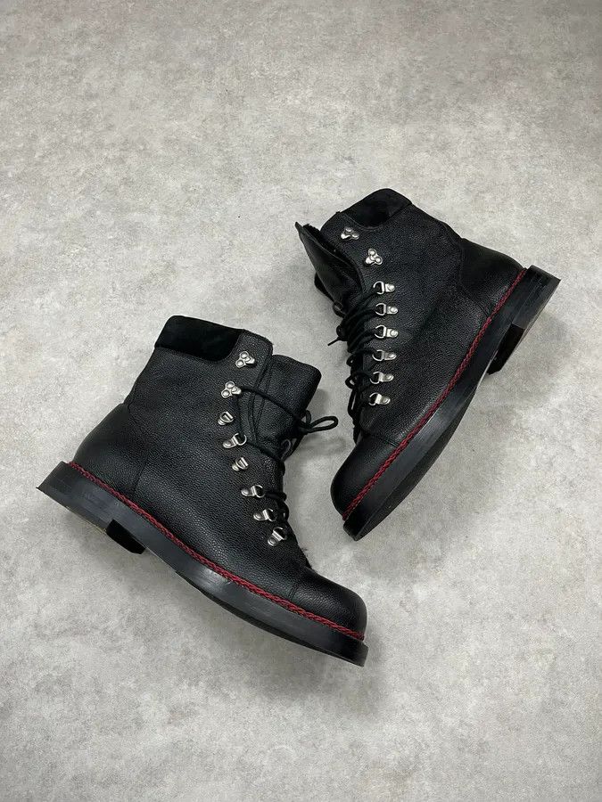 Gucci Gucci Black Premium Leather Ranger Boots Size US 14 / EU 47 - 6 Thumbnail