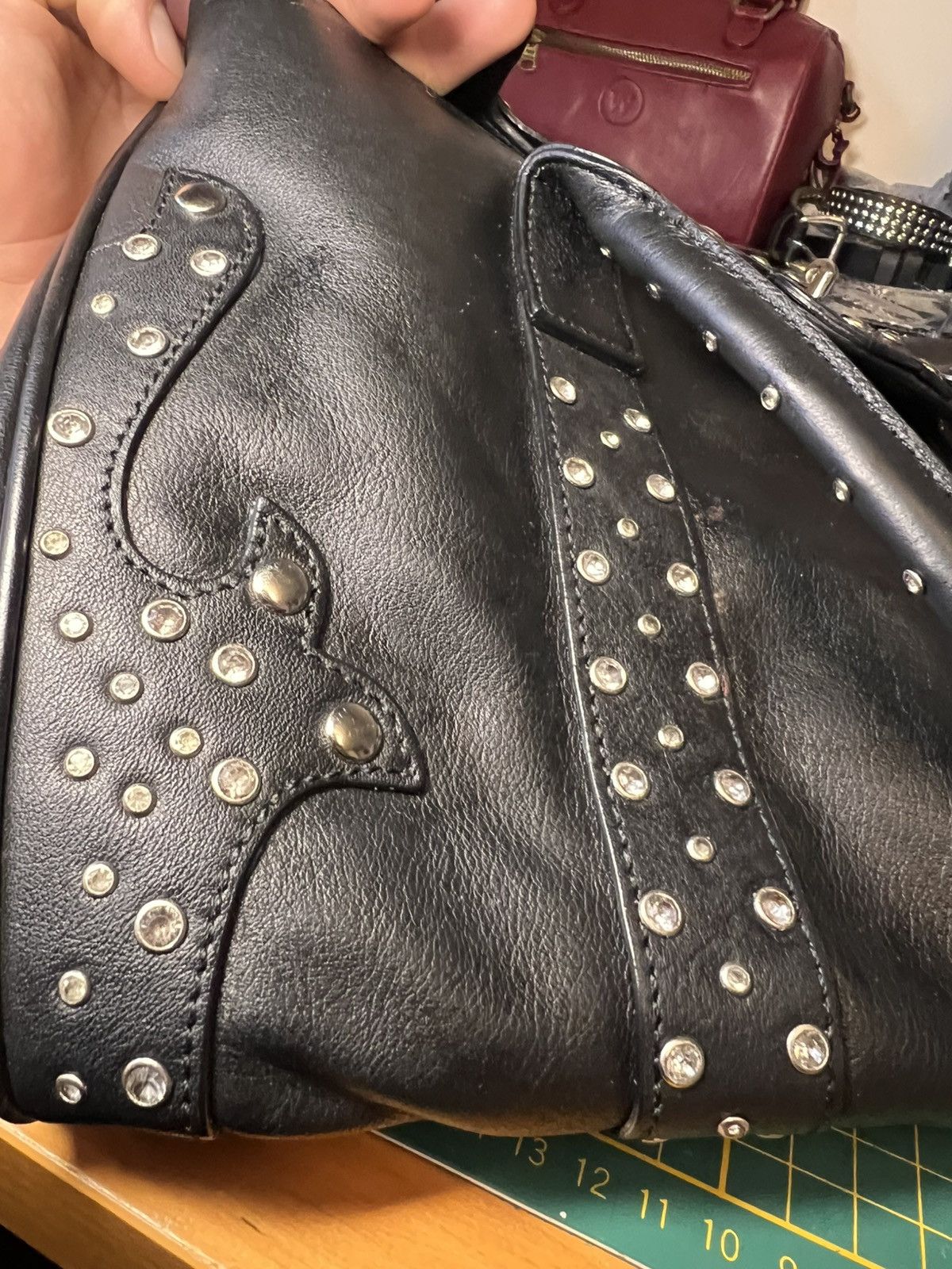 Vintage Vintage CNKW studded rhinestone leather “Birkin” handbag Size ONE SIZE - 23 Thumbnail