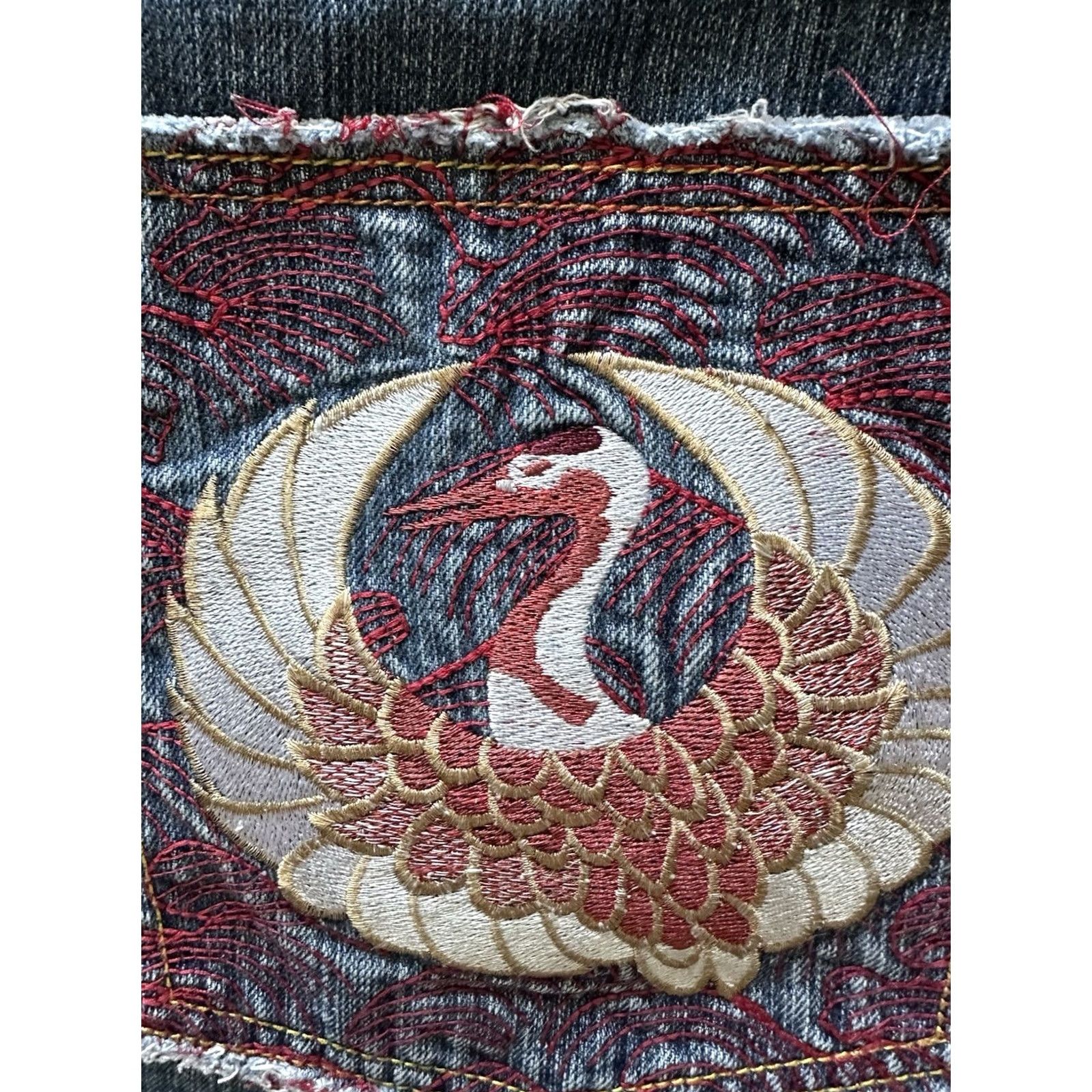 RMC Jeans VINTAGE Red Monkey Jeans Mens 5-Pocket Denim Straight Regular Blue Y2K Skater Embroidered Hip Hop Fall Spring Summer Winter 38 Mens Size US 38 / EU 54 - 3 Thumbnail