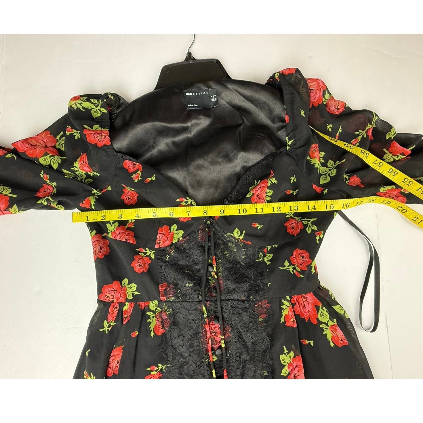 Asos ASOS DESIGN Rose Floral Lace Skater Mini Dress - US 2 Size XS / US 0-2 / IT 36-38 - 5 Thumbnail