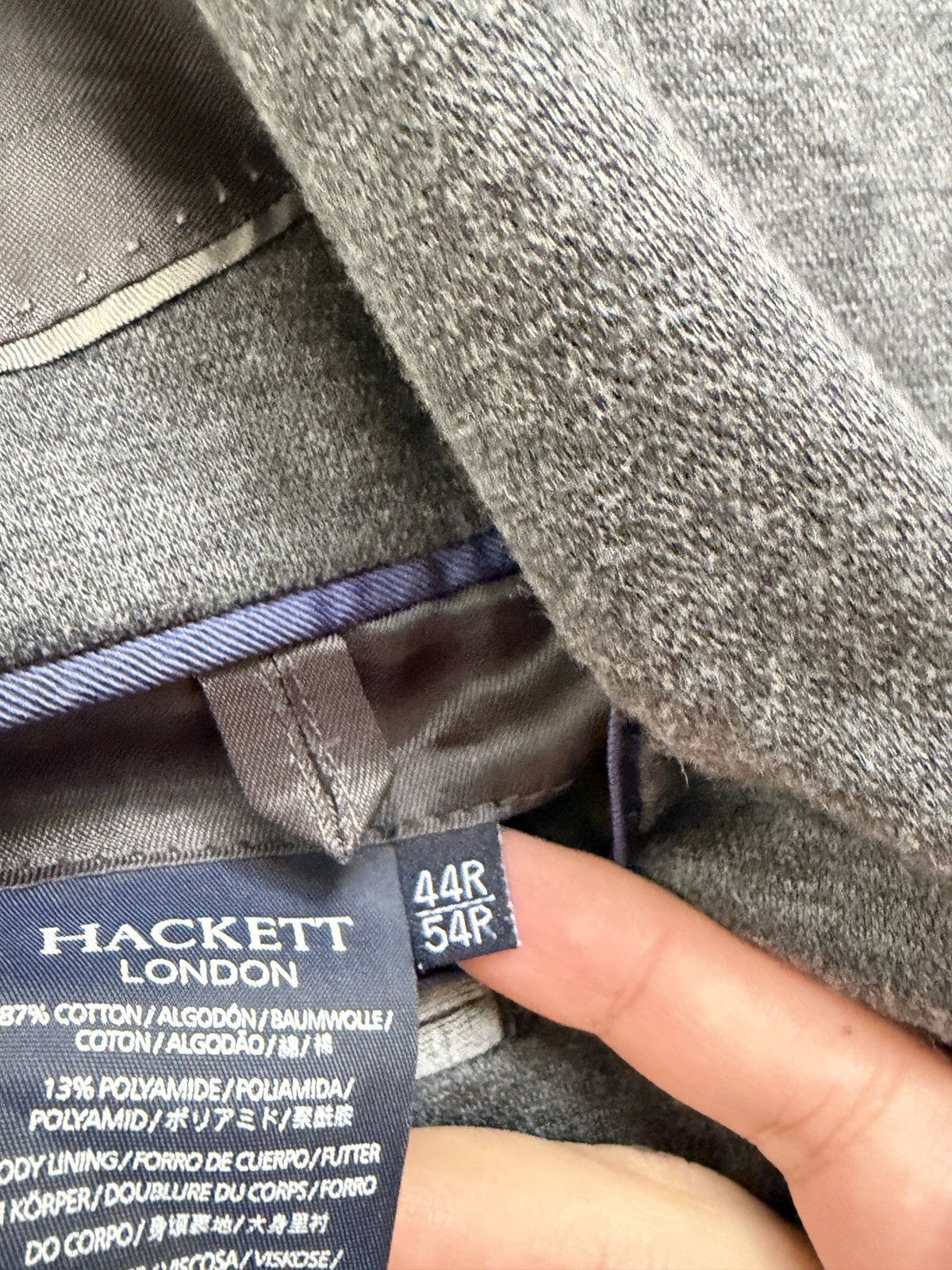 Hackett Hackett London Grey Cotton Blend Knit Sport Coat XL Size 44R - 8 Thumbnail