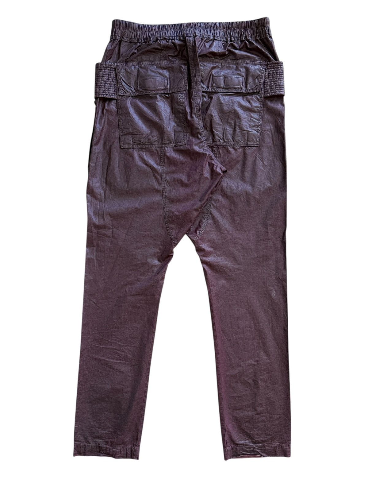 Rick Owens Drkshdw Rick Owens Dark Cherry Waxed DRKSHDW Creatch Cargo Pant FW21 Size US 34 / EU 50 - 2 Thumbnail