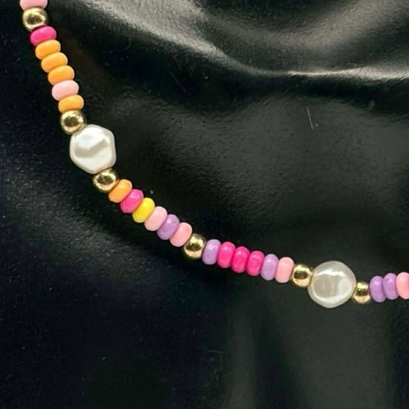 Other Pink & Orange Beaded Necklace Size ONE SIZE - 2 Thumbnail