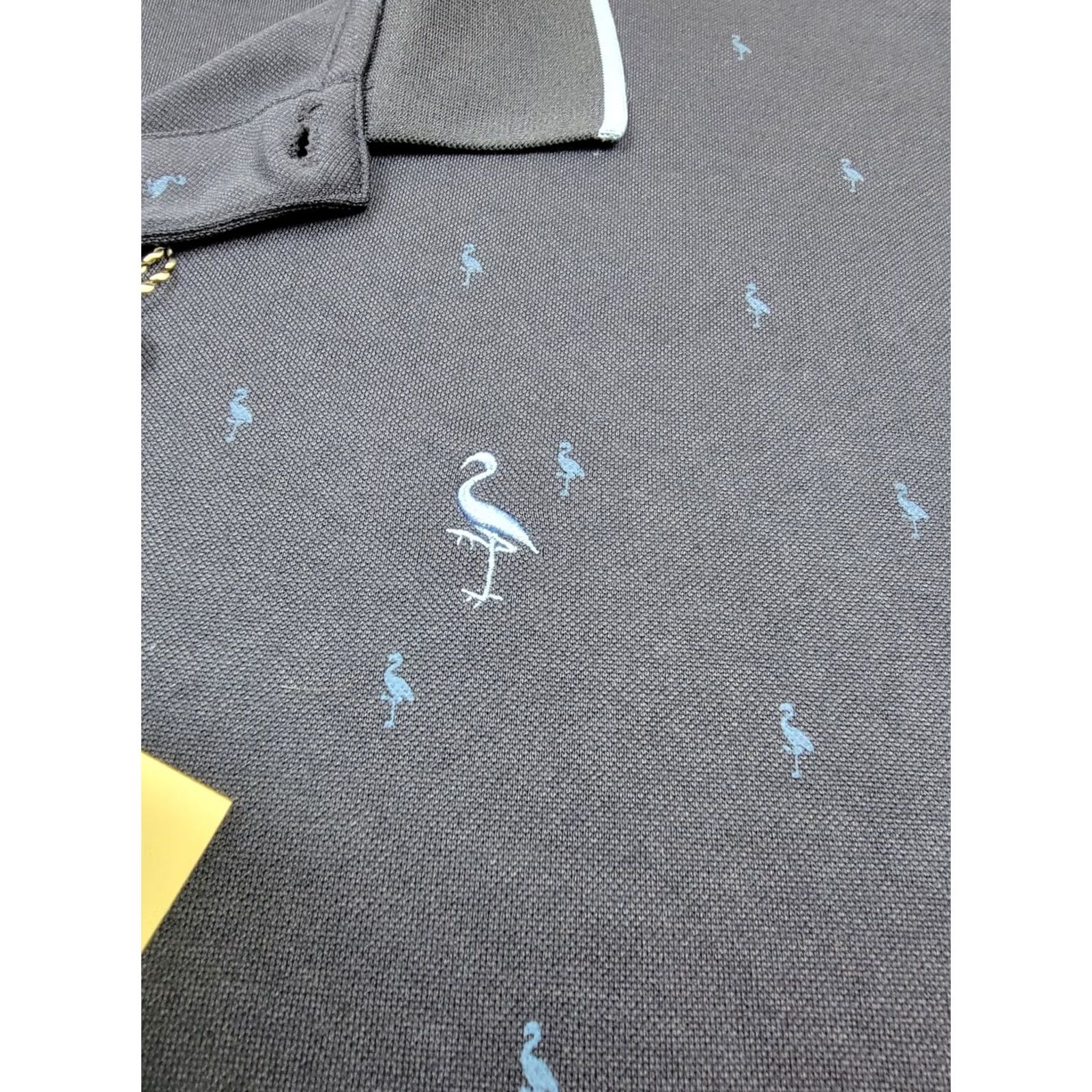 Tailorbyrd TAILORBYRD Polo Shirt Mens XL Blue Short Sleeve Flamingo Pattern Golf Outdoor Size US XL / EU 56 / 4 - 3 Thumbnail