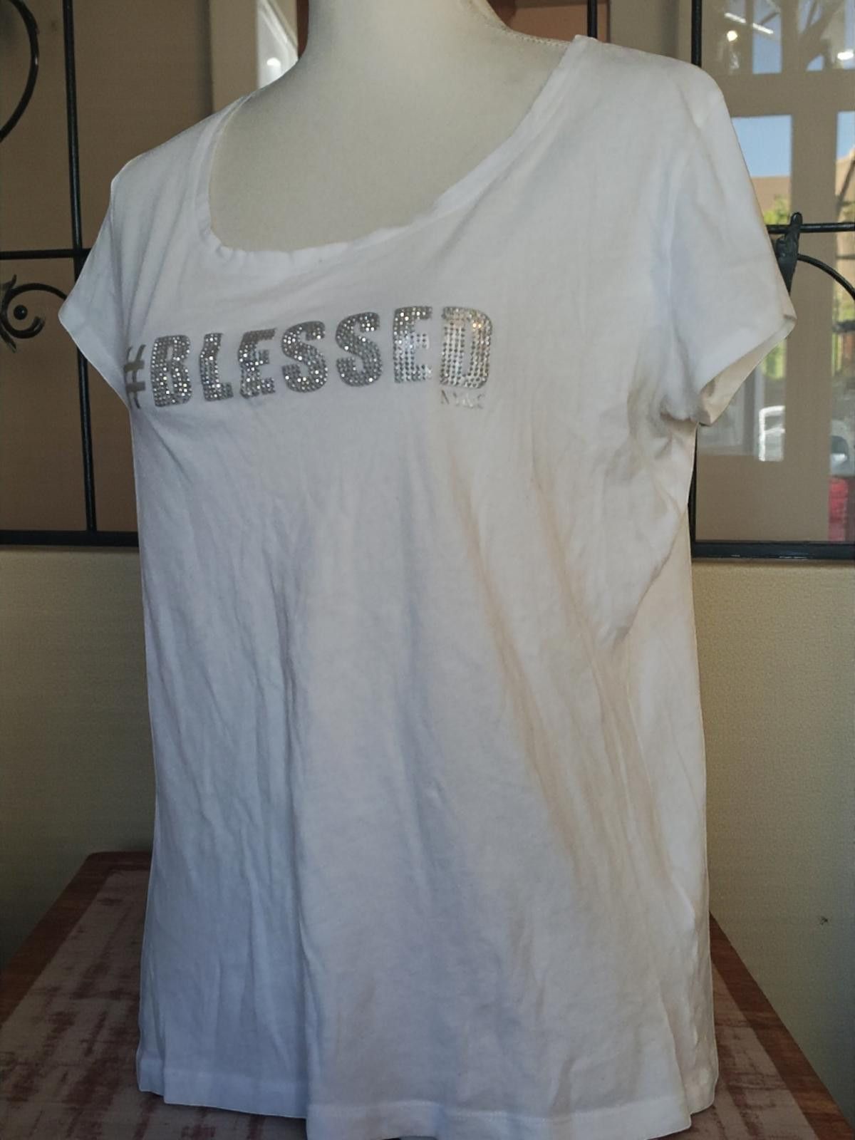 Other New York & Company White #BLESSED Tee Size Large Size L / US 10 / IT 46 - 4 Thumbnail