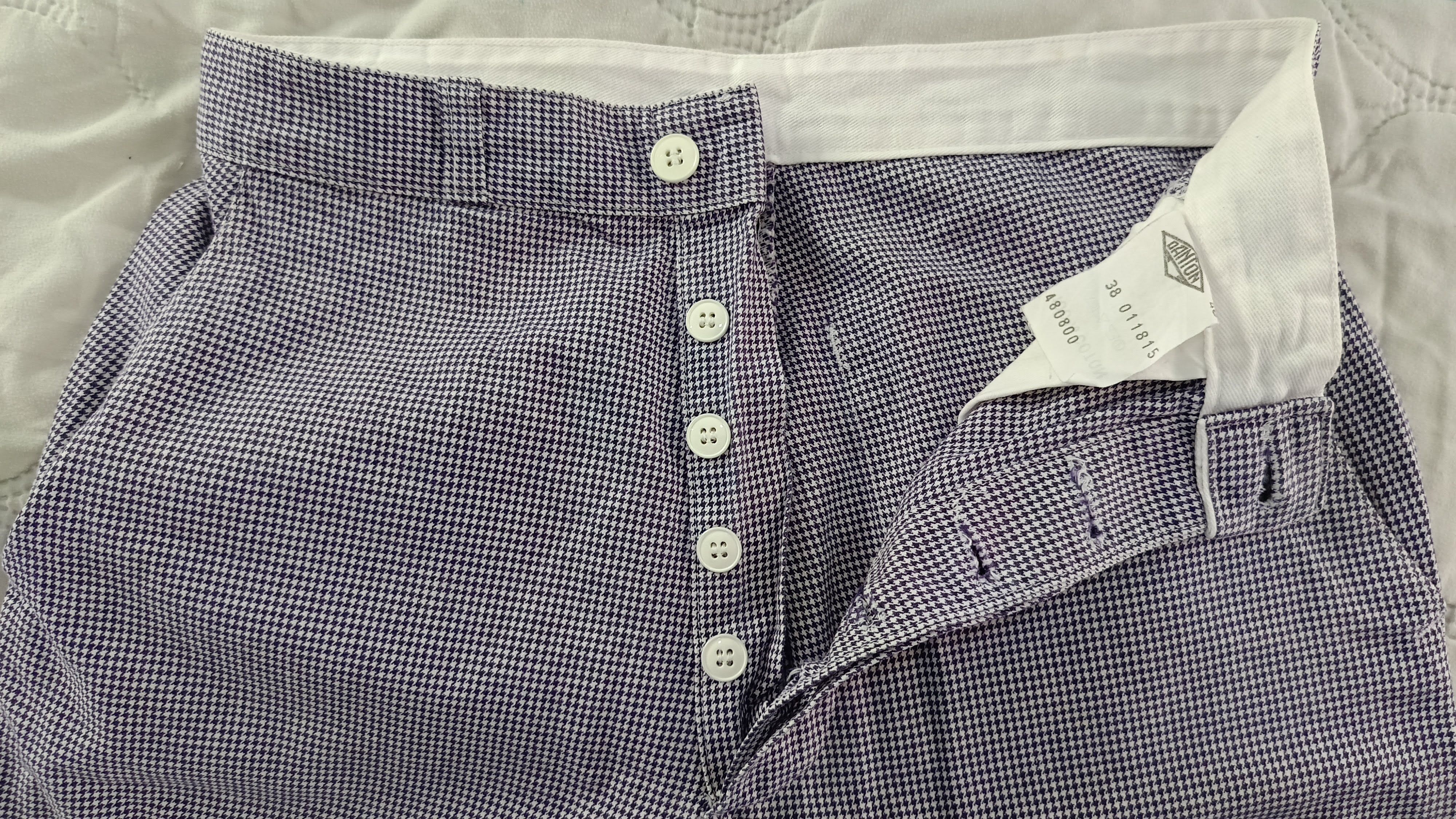 Danton DANTON France blue houndstooth pants shorts slim small Size US 28 / EU 44 - 7 Thumbnail
