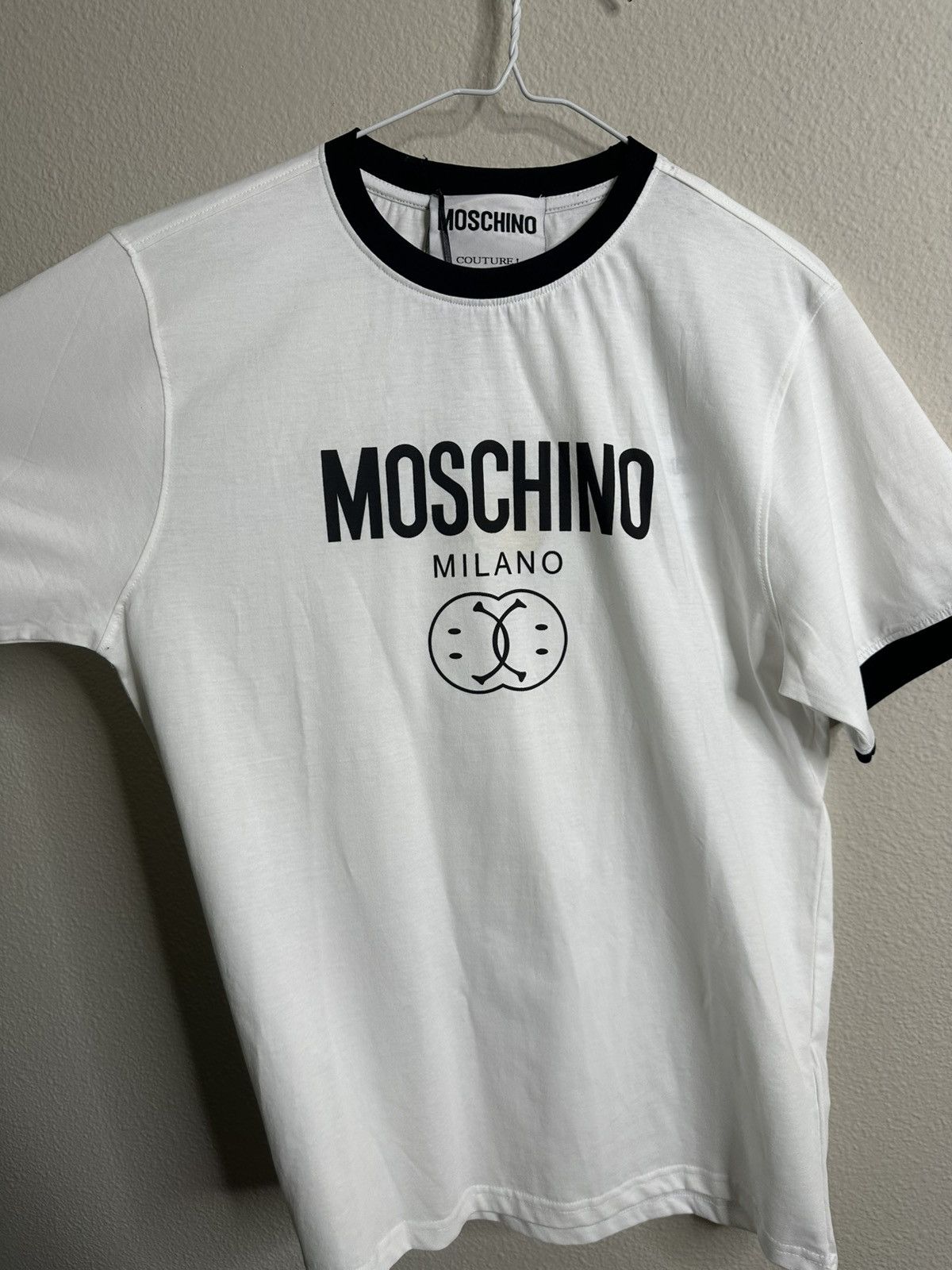 Moschino Moschino Couture White Double Smiley T-Shirt Size US M / EU 48-50 / 2 - 2 Thumbnail