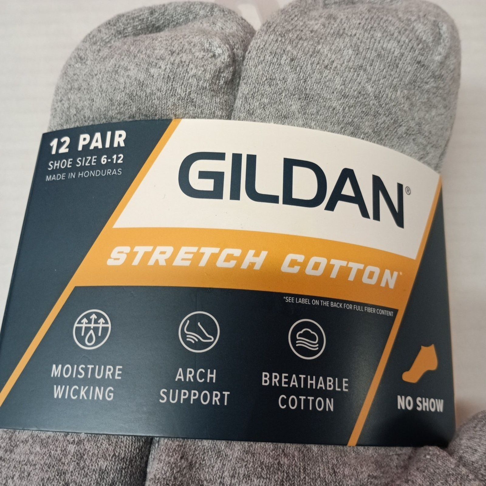 Gildan Gildan 12 Pair Men's No Show Socks Shoe Size 6-12 Gray Size ONE SIZE - 2 Thumbnail