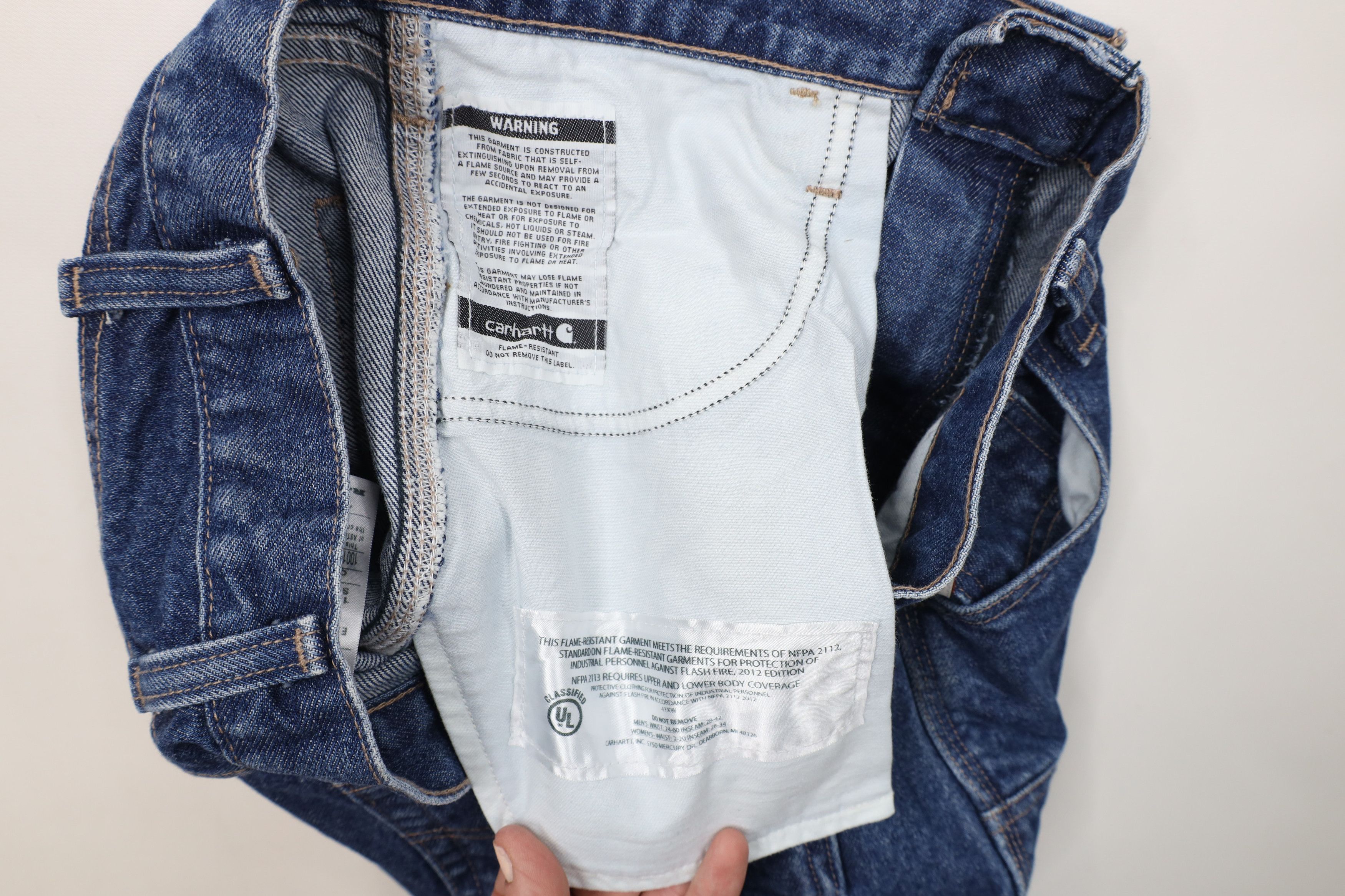 Carhartt × Vintage Vintage Y2K Carhartt FR Fire Flame Resistant Relaxed Jeans Size US 34 / EU 50 - 10 Thumbnail