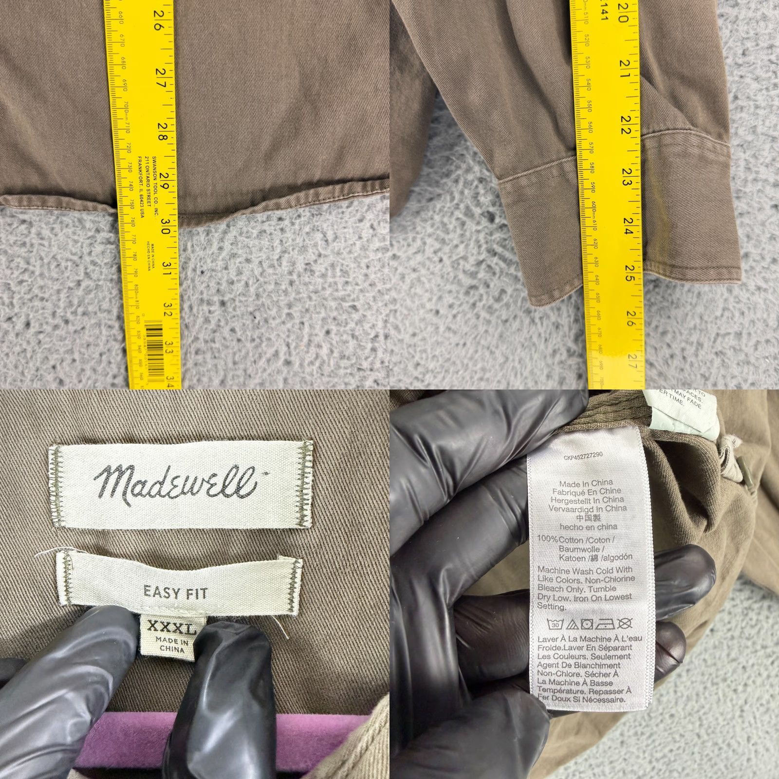 Madewell Madewell Button-Up Shirt Mens XXXL Brown Long Sleeve Casual Cotton Shirt Size US XXL / EU 58 / 5 - 8 Thumbnail