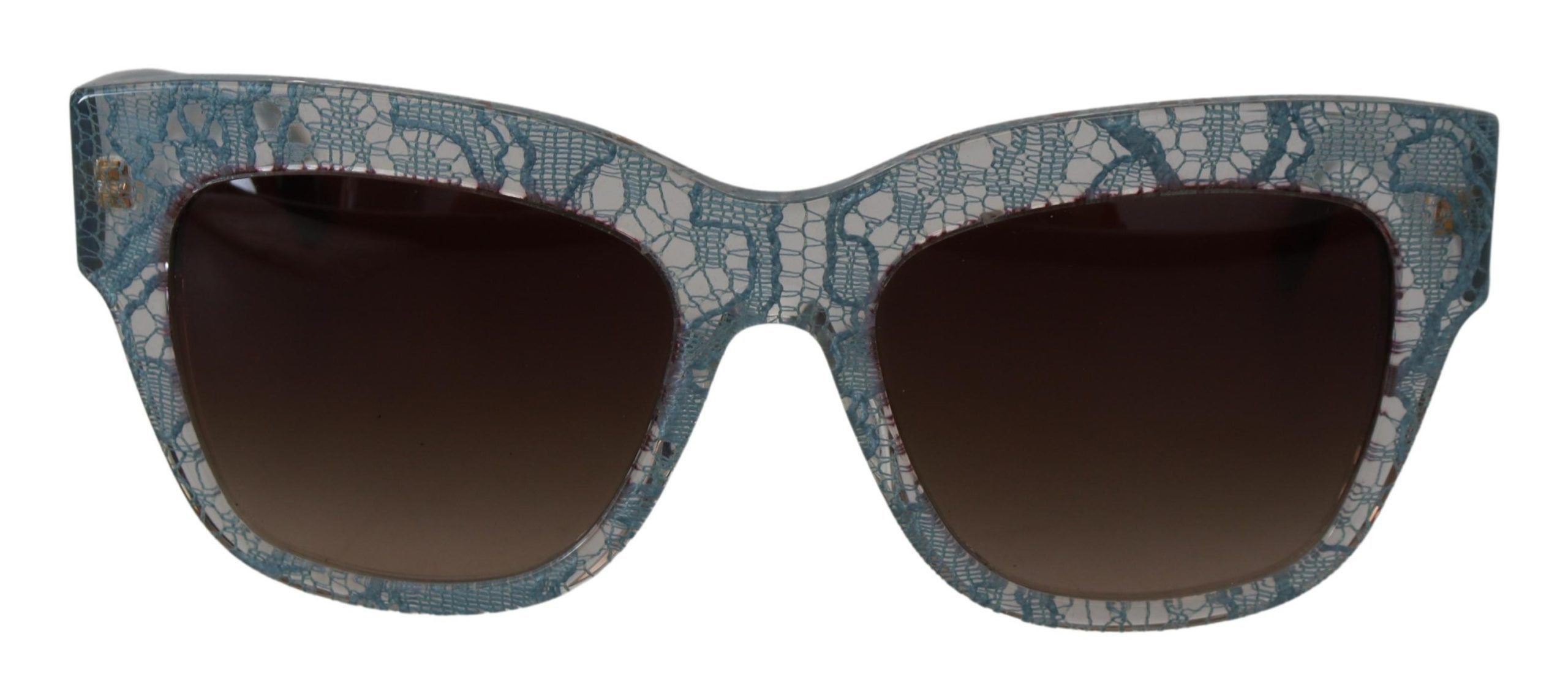 Dolce & Gabbana Elegant Lace Detail Blue Women's Sunglasses Size ONE SIZE - 1 Thumbnail