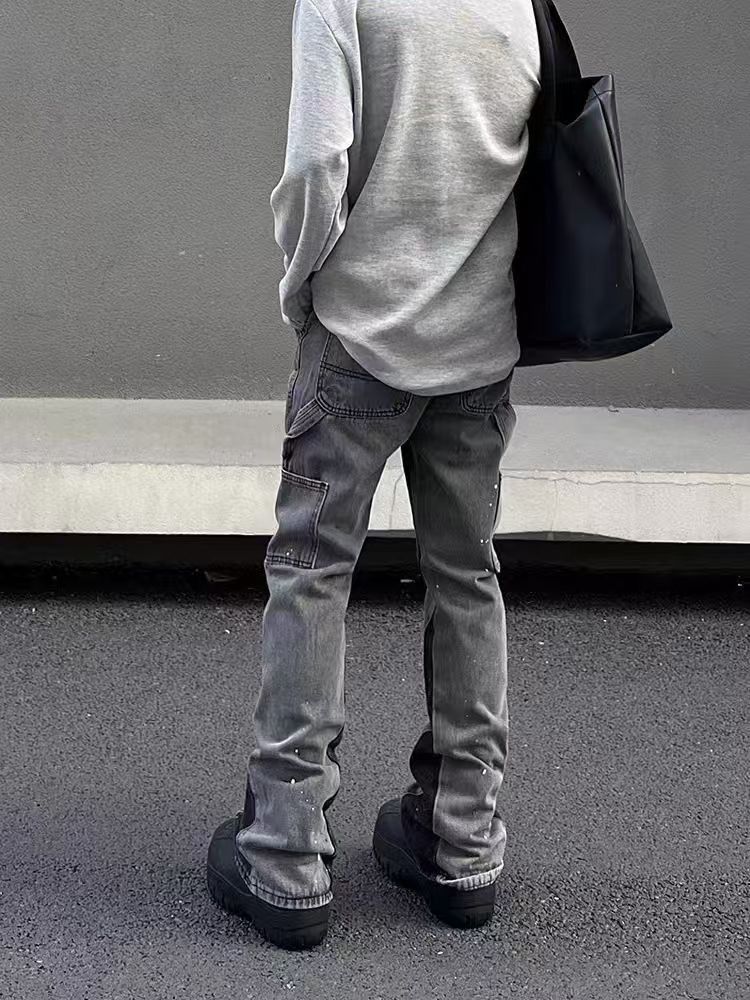 Japanese Brand × Jean Vintage Gray Side Graffiti Micro Flare Jeans Size US 33 - 4 Thumbnail