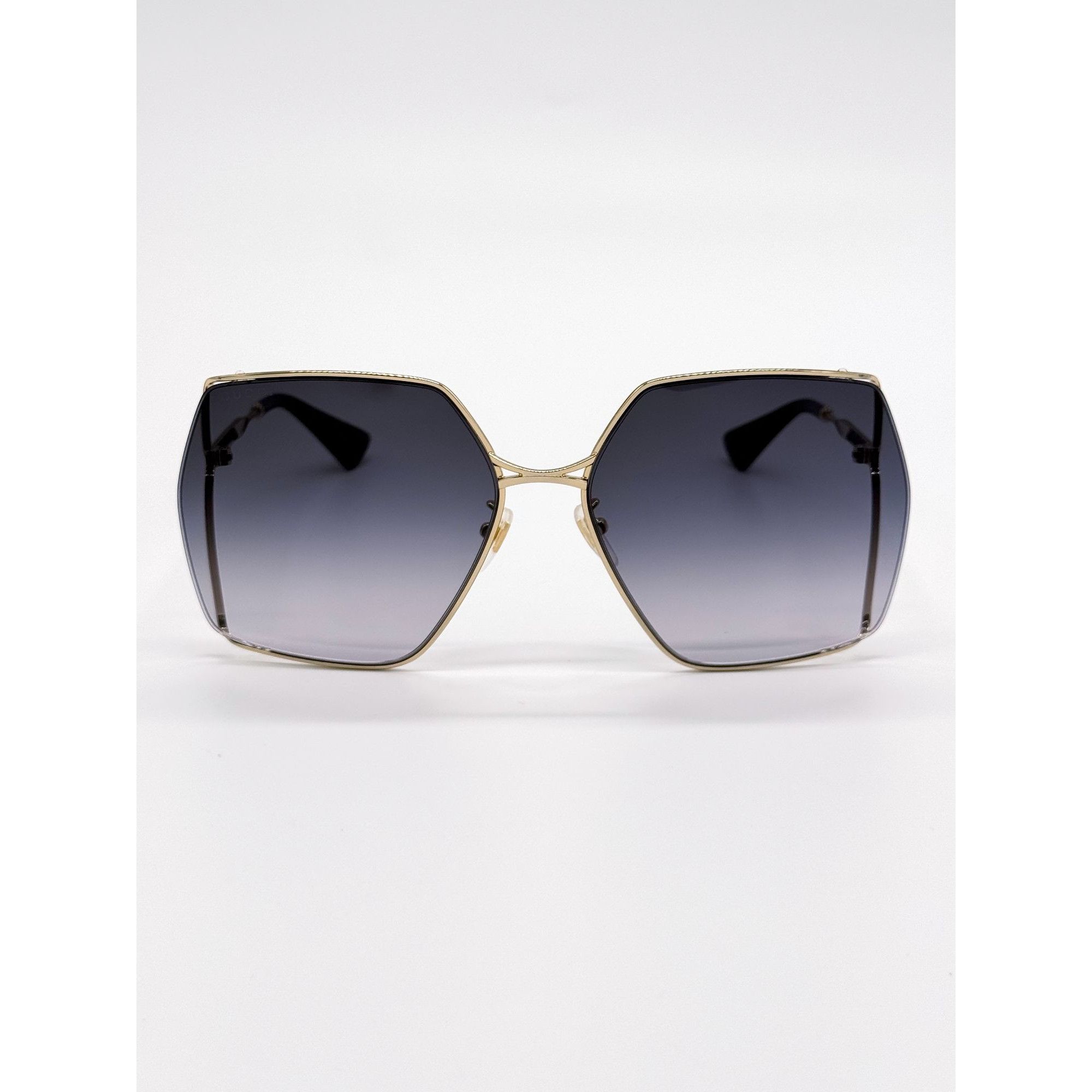 Gucci NEW GUCCI SUNGLASSES GG0817S 001 GOLD/GRAY SQUARE WOMEN Size ONE SIZE - 4 Thumbnail