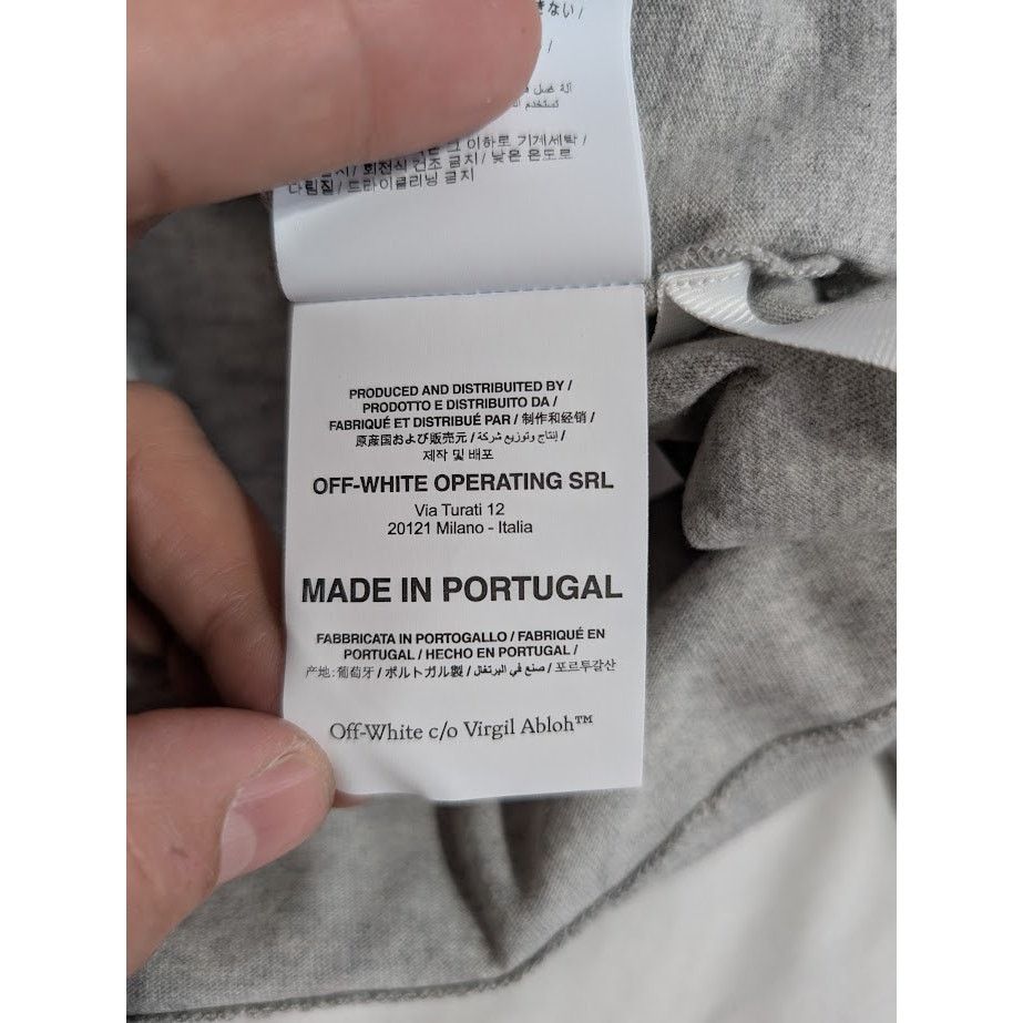 Off-White o1rshd1 Q:2 / DUP /Jumbo Arrow Double L/S Tee Shirt in Grey Size US XL / EU 56 / 4 - 18 Thumbnail