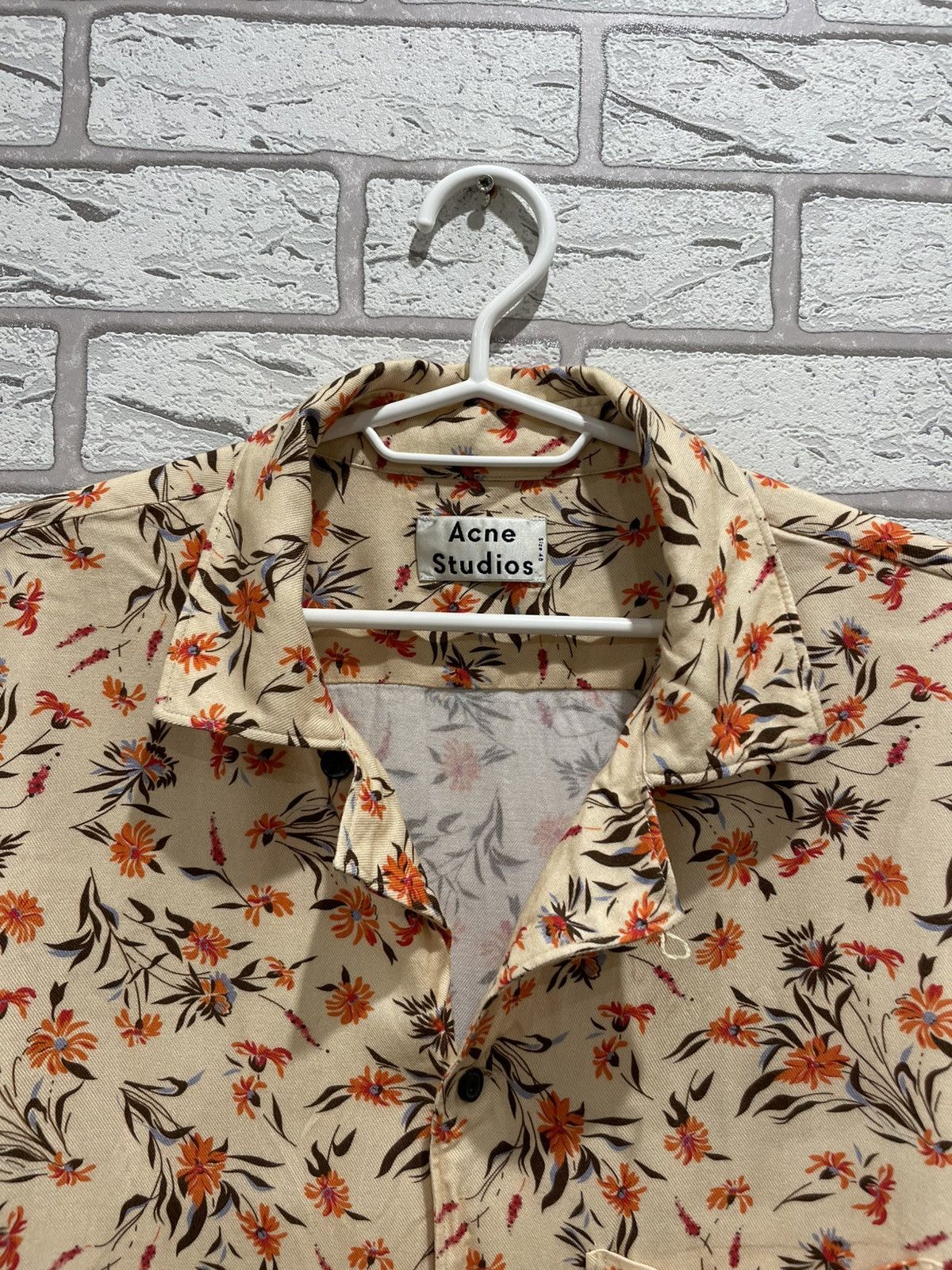 Acne Studios × Vintage Acne Studios - Simon Camp-Collar Floral-Print Twill Shirt Size US M / EU 48-50 / 2 - 8 Thumbnail