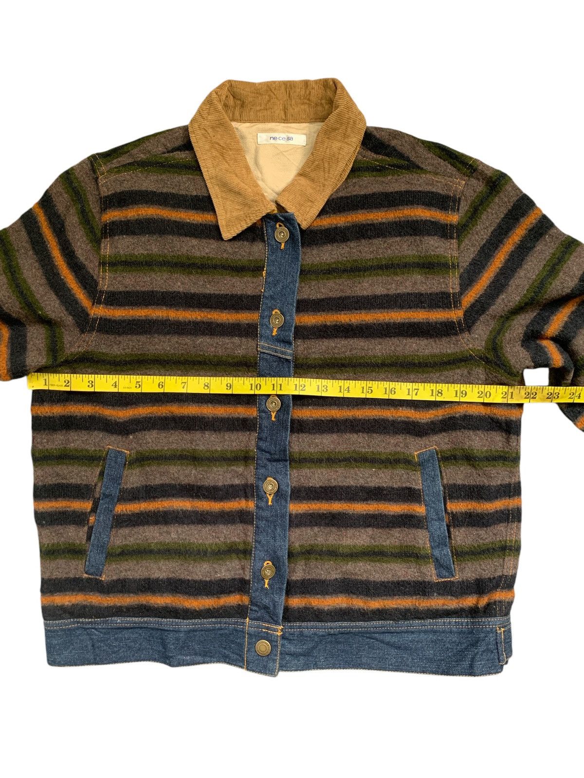 Japanese Brand Rare Design Vintage Ne.Ce.Sa Fleece Trucker Jackets Size L / US 10 / IT 46 - 8 Thumbnail