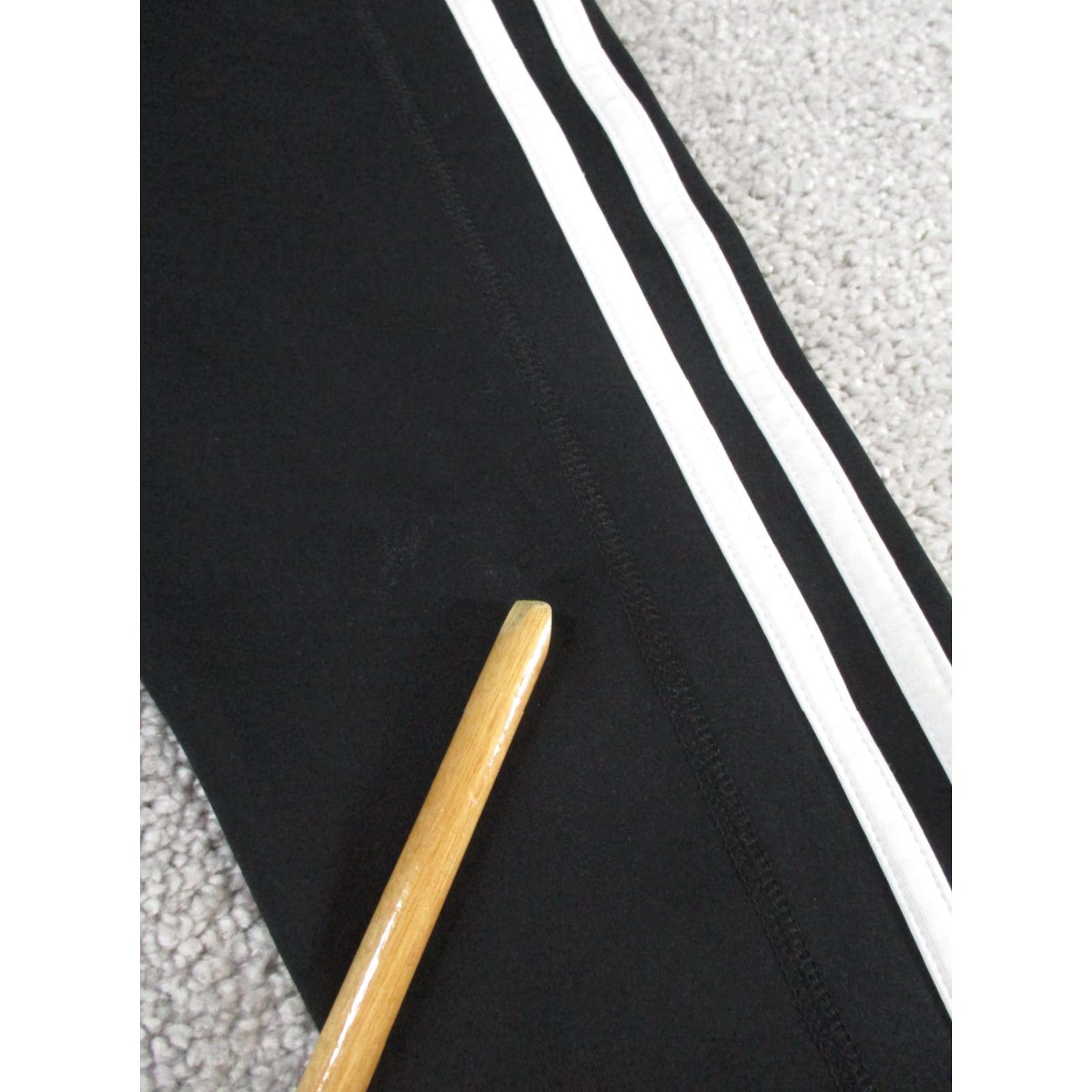 Adidas VINTAGE Adidas Women's Leggings L Black White Stripes Activewear Gym & Training Compression Athleisure Size 36" / US 14 / IT 50 - 2 Thumbnail