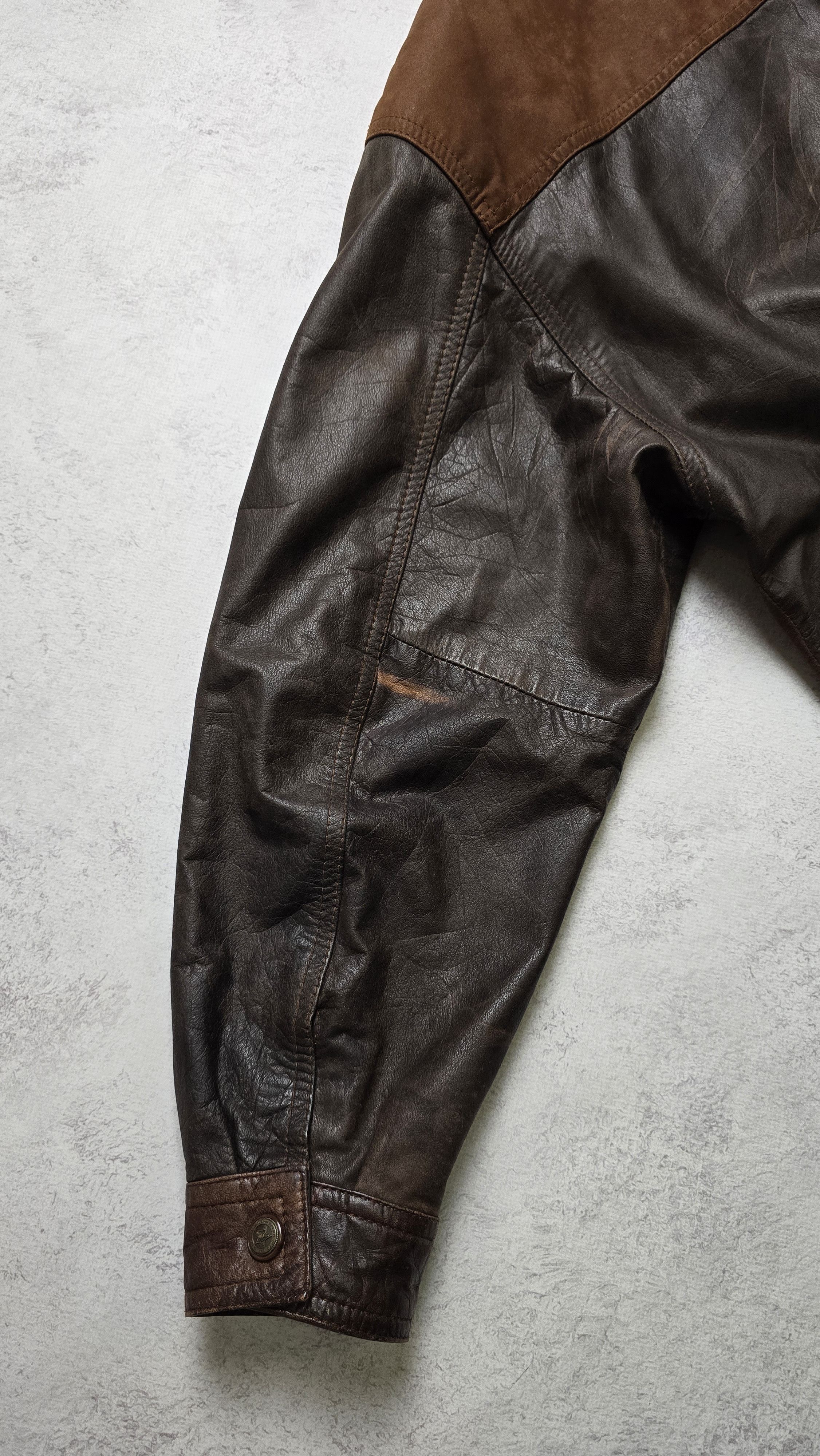 Chevignon VTG Leather Bomber Jacket Brown Bahamas Lining Aviator Heavy Size US L / EU 52-54 / 3 - 9 Thumbnail
