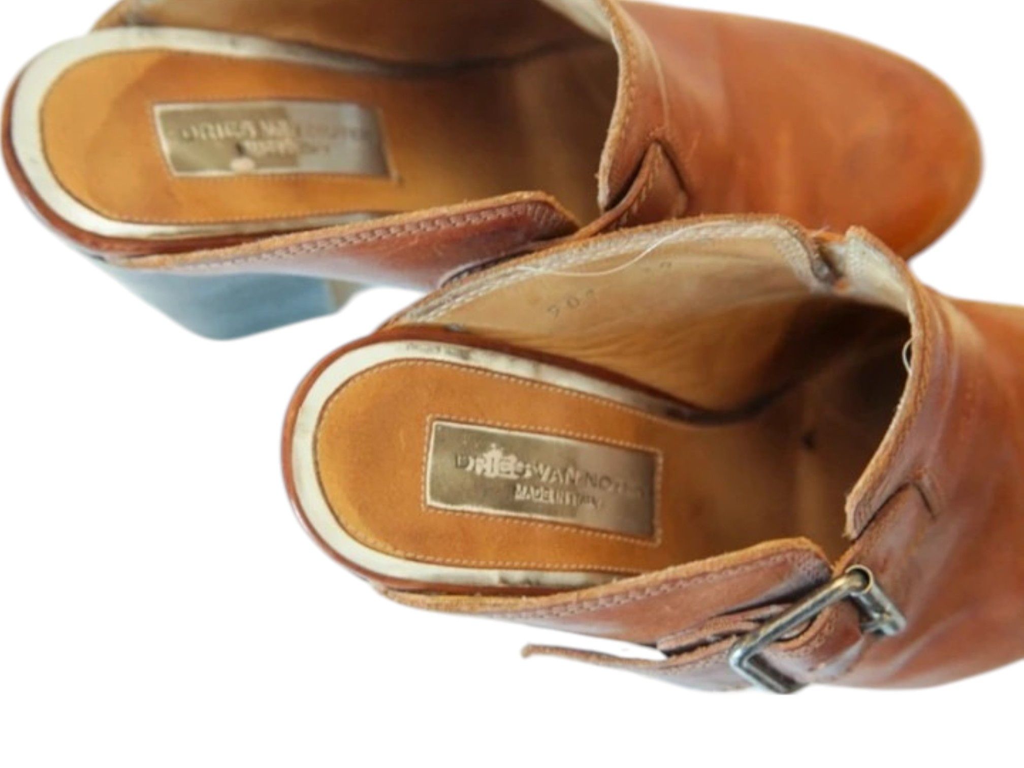 Dries Van Noten Dries Van Noten tan leather mule clogs stacked heel 2000s Size US 9 / IT 39 - 6 Thumbnail