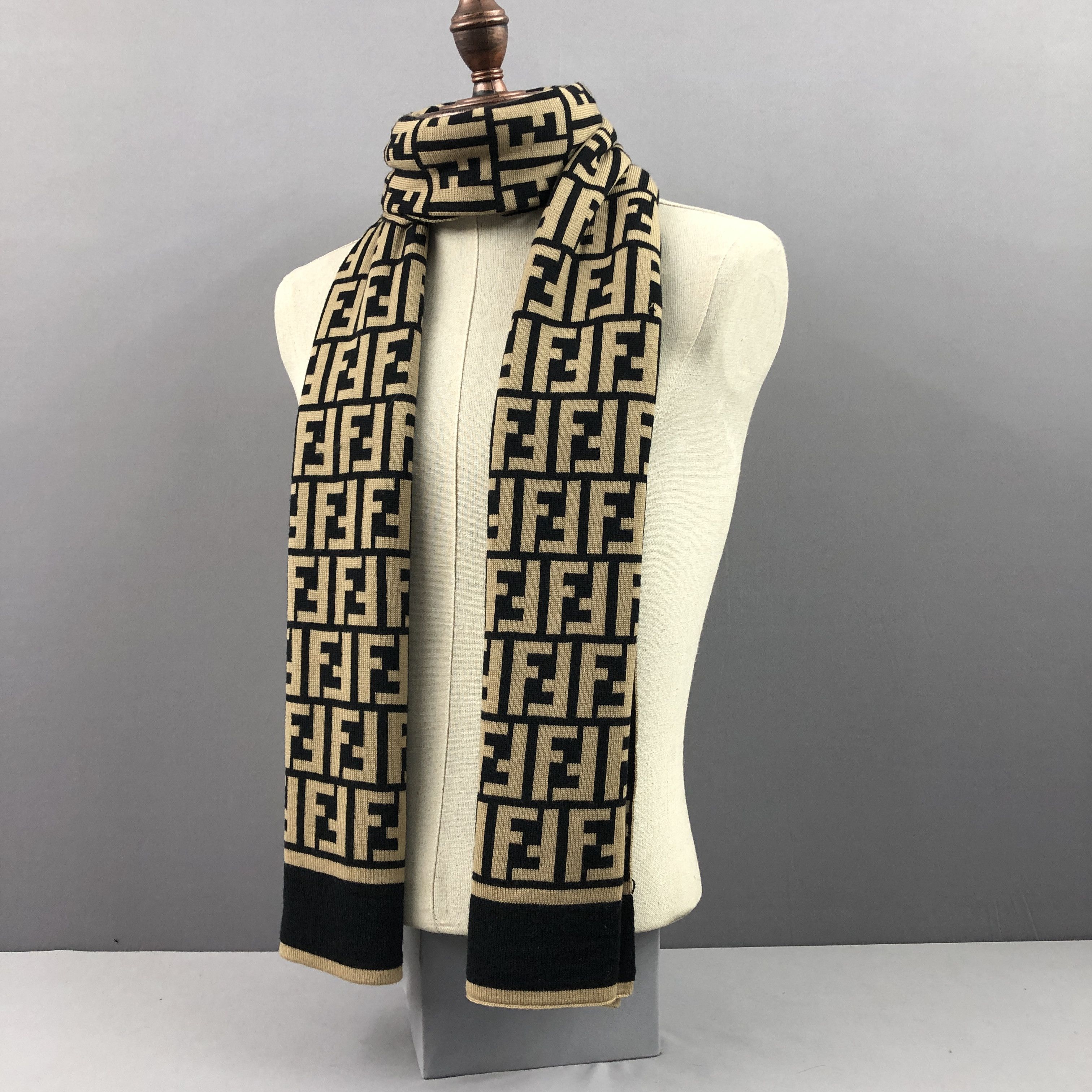 Fendi × Vintage Vintage Fendi Scarf Fendi Zucca FF Monogram Long Scarves Size ONE SIZE - 2 Thumbnail