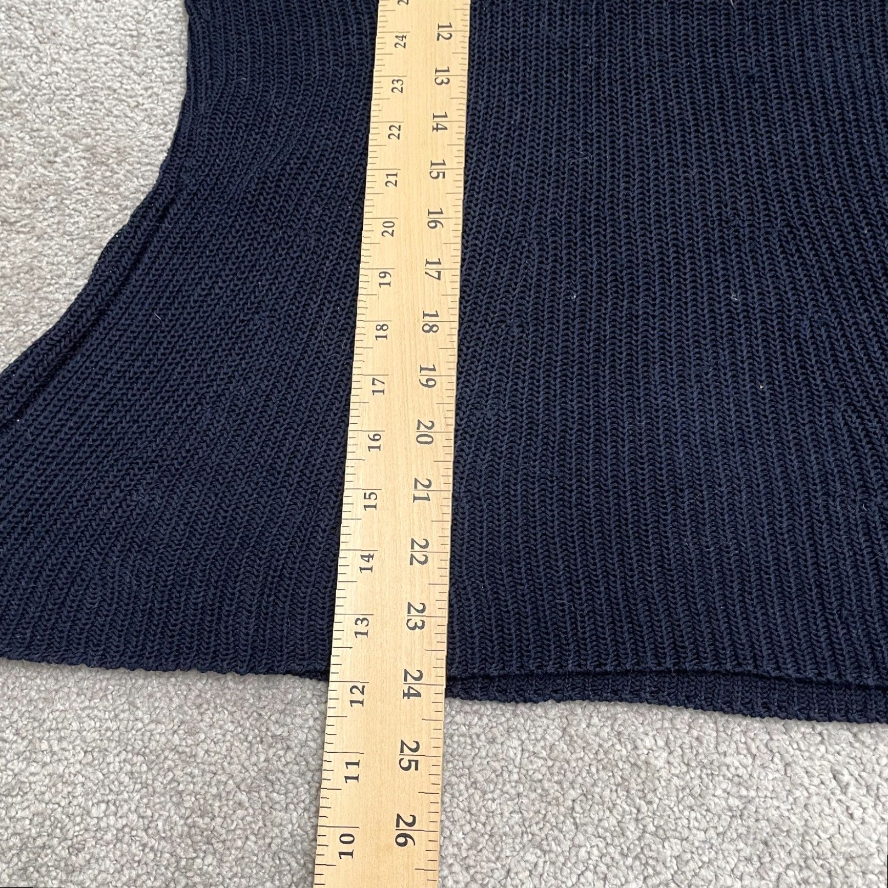 Talbots Talbots Pullover Sweater Womens Medium Navy Blue V-Neck 100% Cotton Casual Knit Size M / US 6-8 / IT 42-44 - 7 Thumbnail