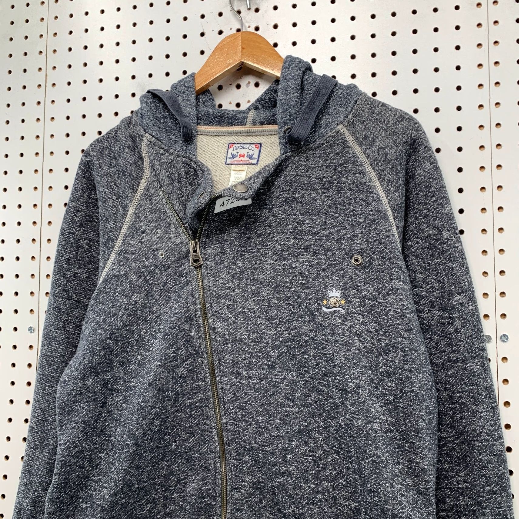 Diesel VINTAGE Diesel Hoodie Sweatshirt Mens XL Gray Asymmetrical Zipper Hooded Y2K Size US XL / EU 56 / 4 - 4 Thumbnail