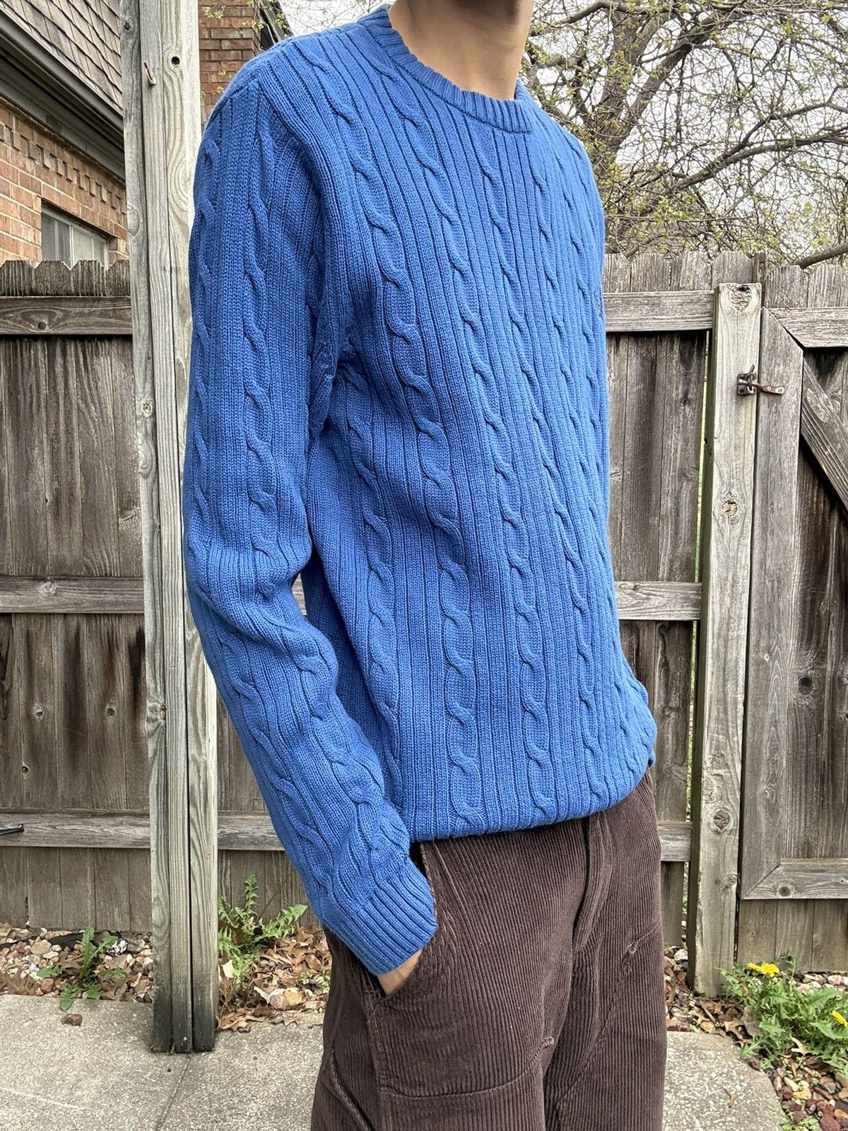 Chaps Chaps Pacific Royal Cable-Knit Cotton Crewneck Sweater Size US S / EU 44-46 / 1 - 6 Thumbnail